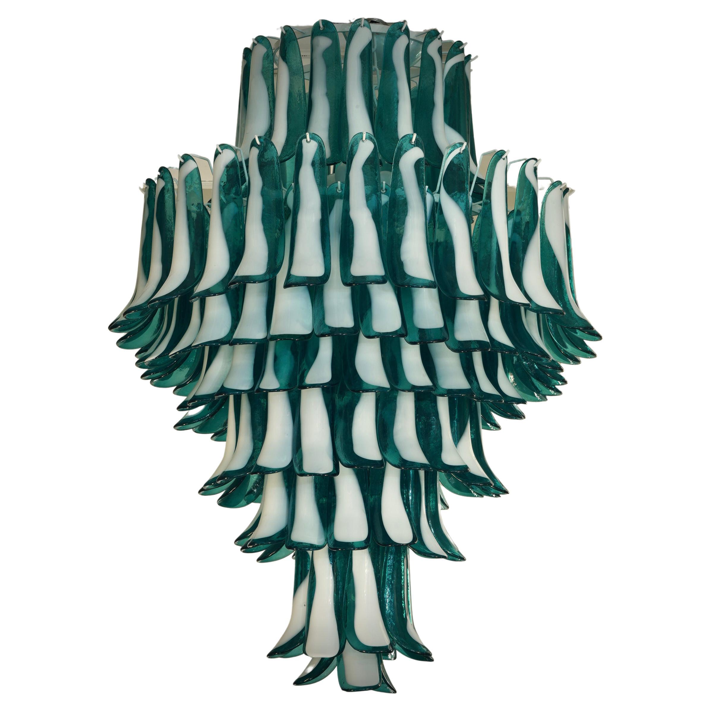 In the style of Gruppo Luce for La Murrina Emerald Color Chandelier, 2010’s