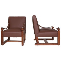 In the Style of Jacques Adnet, Twin Chairs, circa 1950