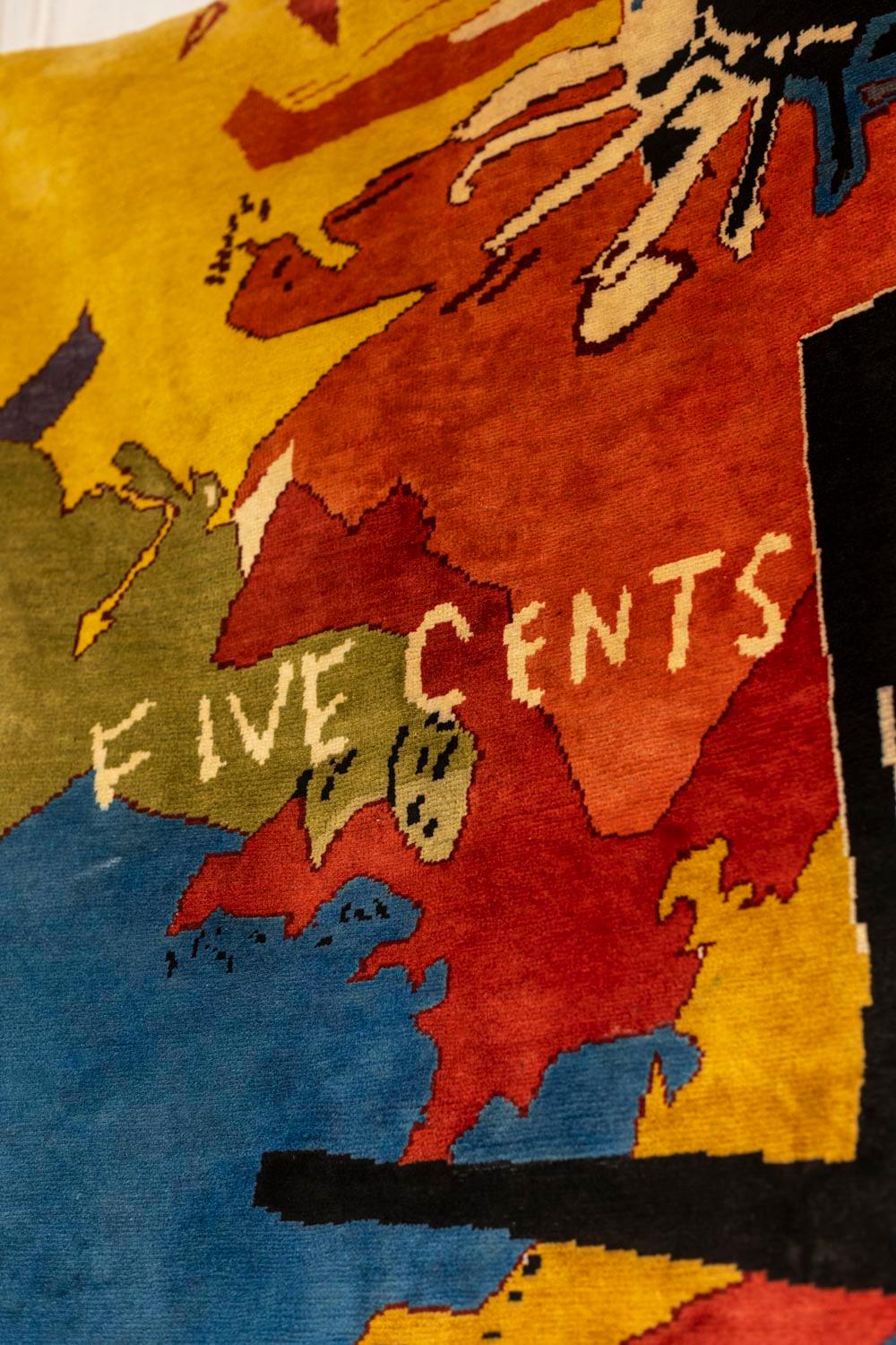 Im Stil von Jean-Michel Basquiat, Teppich oder Wandteppich, zeitgenössische Werke im Angebot 5