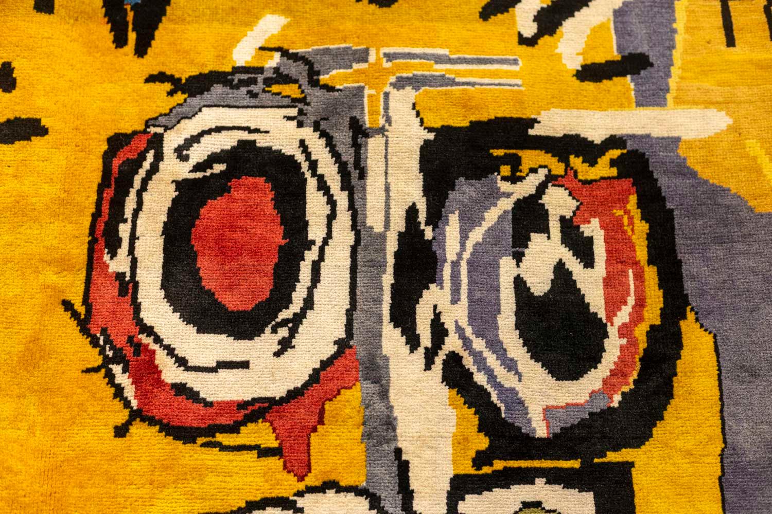 Im Stil von Jean-Michel Basquiat, Teppich oder Wandteppich, zeitgenössische Werke im Zustand „Hervorragend“ im Angebot in Saint-Ouen, FR