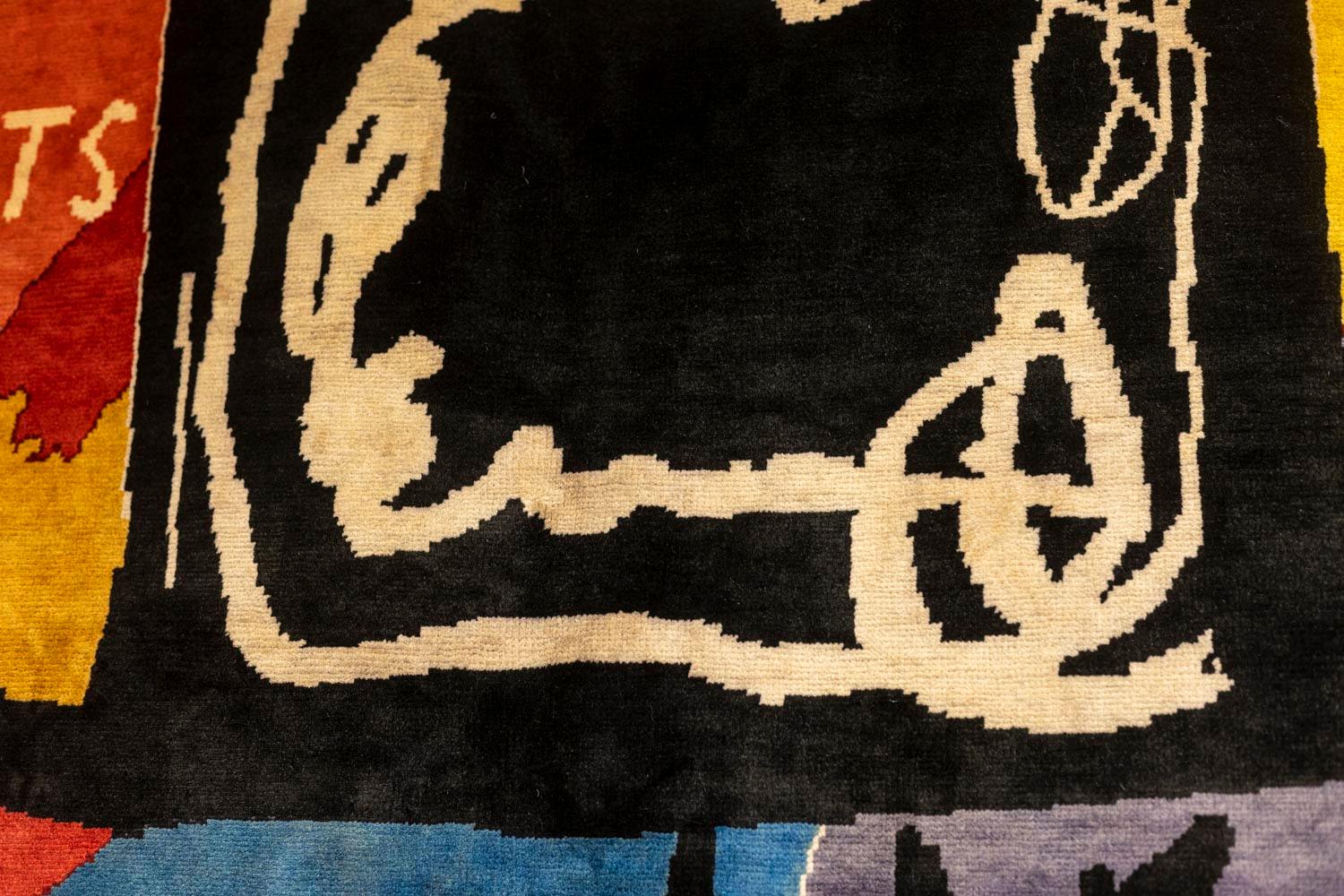 Im Stil von Jean-Michel Basquiat, Teppich oder Wandteppich, zeitgenössische Werke im Angebot 3