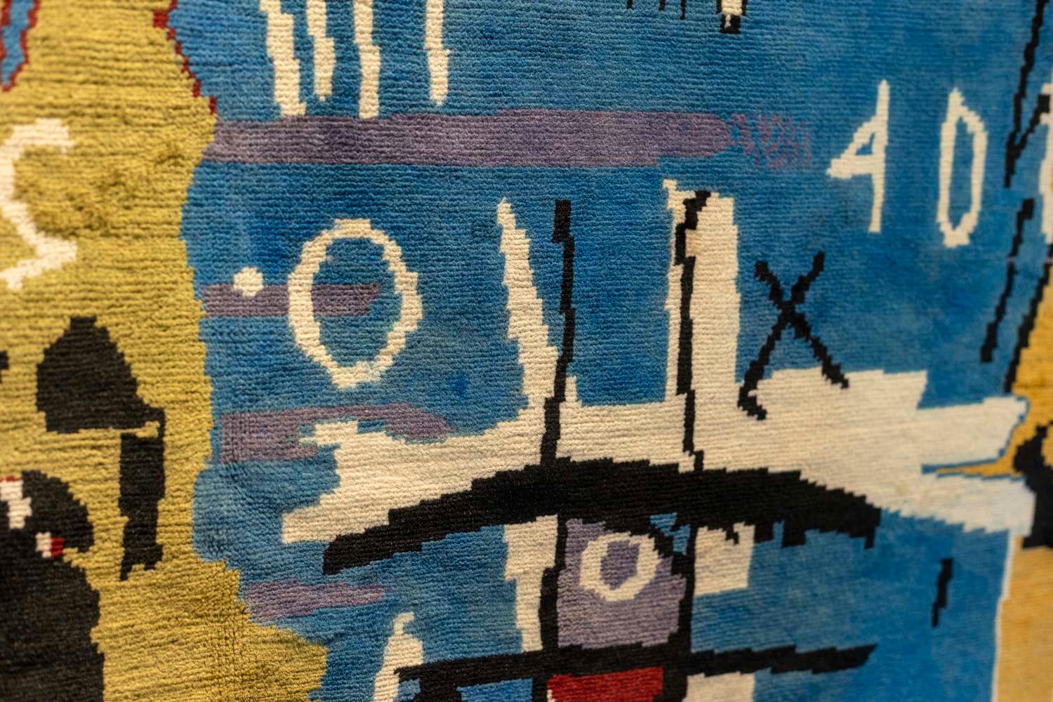 In the Style of Jean-Michel Basquiat, Rug, or Tapestry, Contemporary Work For Sale 2