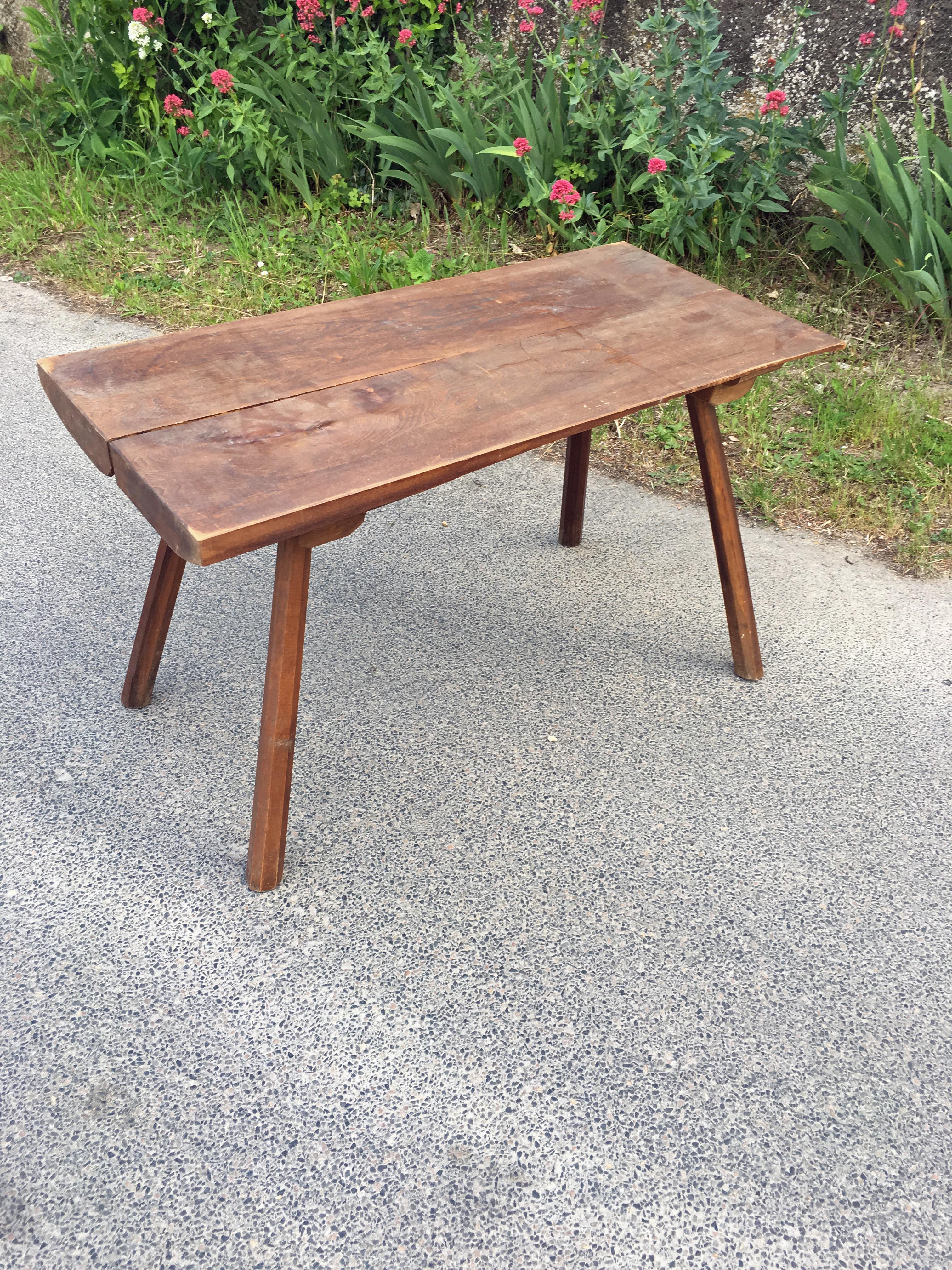 Wood In the Style of Jean Touret Atelier Marolles Coffee Table For Sale