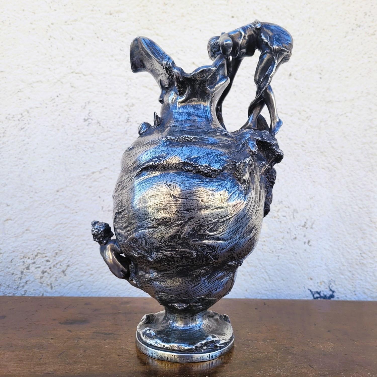 XIXe siècle Aiguière en étain dans le style de Kayserzinn, Art nouveau, fin 19e début 20e siècle en vente