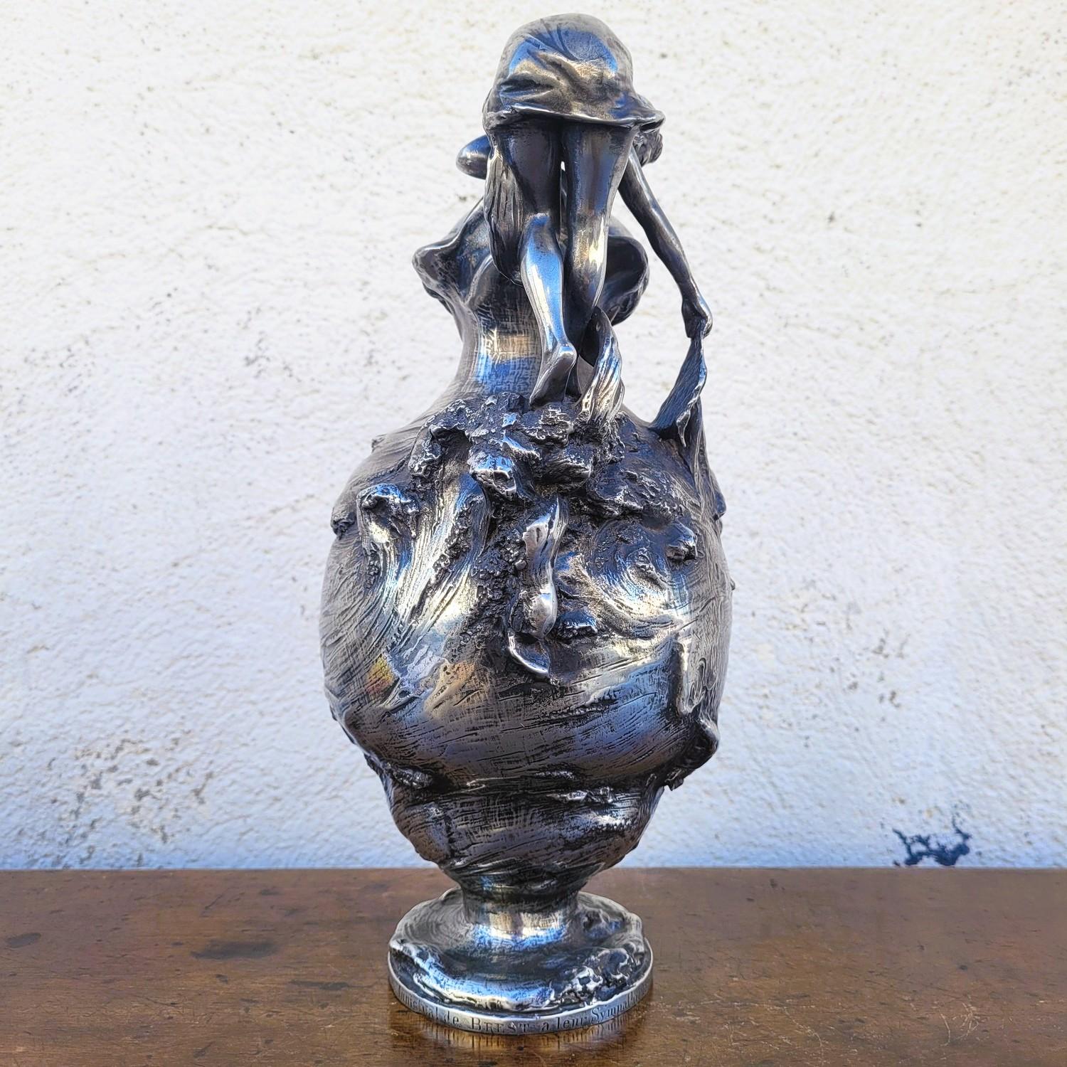 Étain Aiguière en étain dans le style de Kayserzinn, Art nouveau, fin 19e début 20e siècle en vente