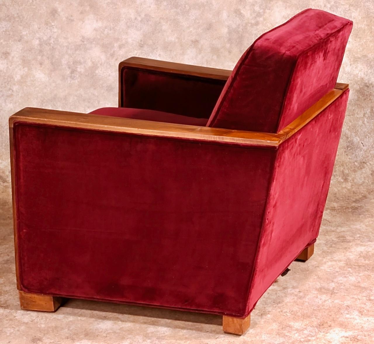 Mid-20th Century In the style of Louis Sognot pair of Modernist club chairs For Sale