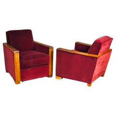 In the style of Louis Sognot pair of Modernist club chairs