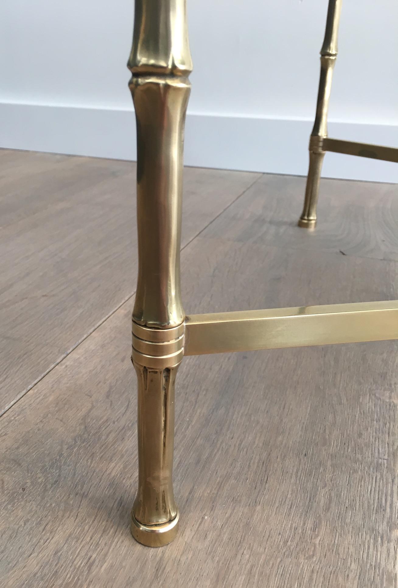 In the Style of Maison Bagués, Faux-Bamboo Bronze and Brass Coffee Table 4
