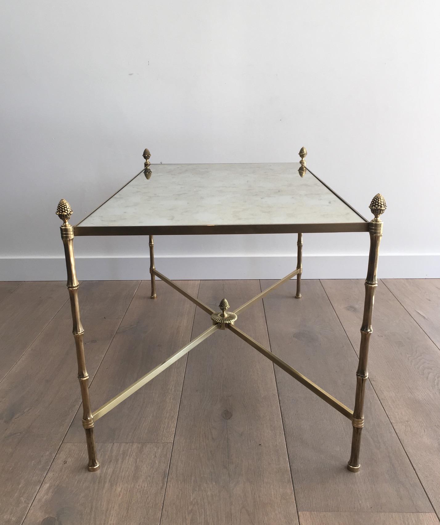 In the Style of Maison Bagués, Faux-Bamboo Bronze and Brass Coffee Table 10