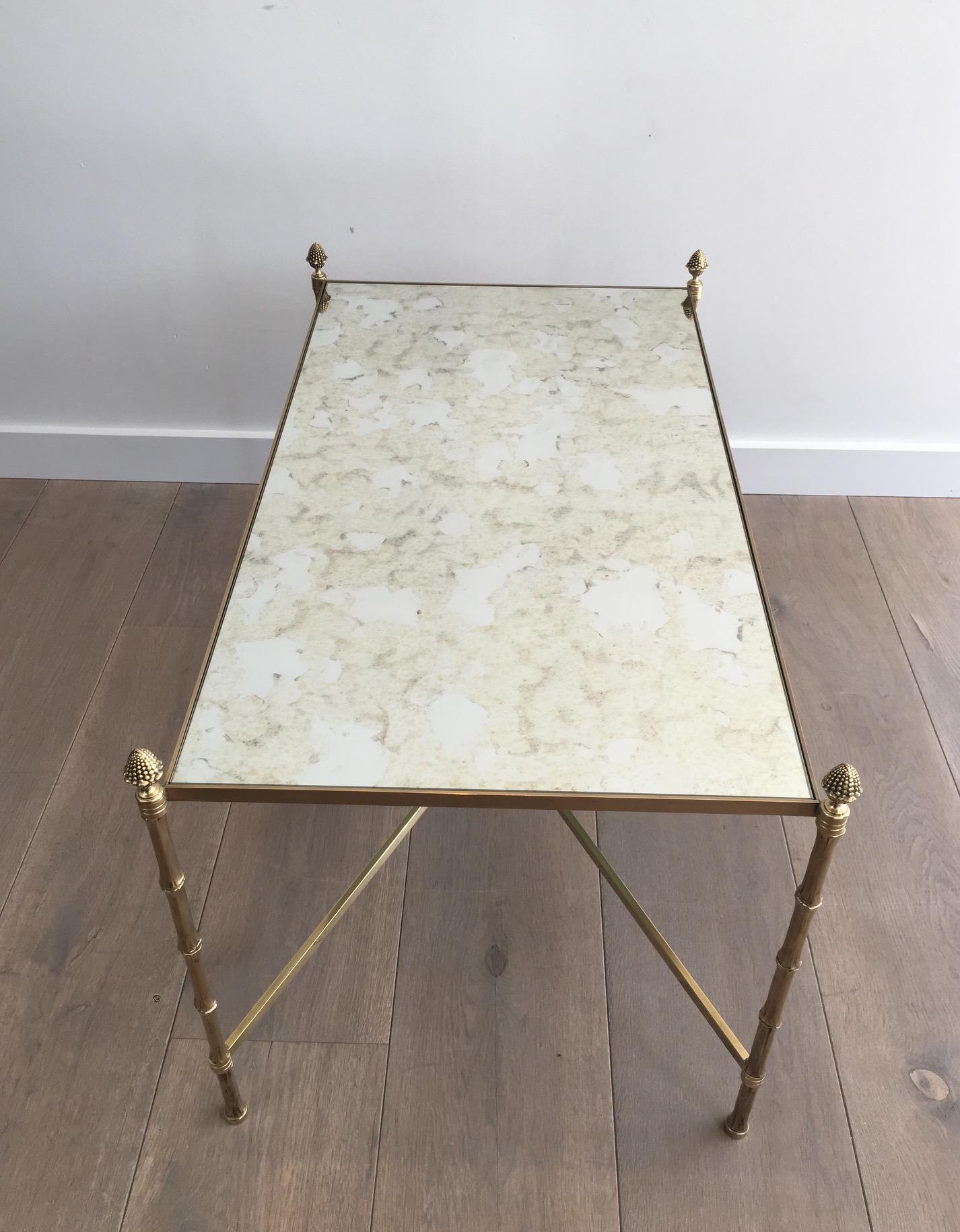 In the Style of Maison Bagués, Faux-Bamboo Bronze and Brass Coffee Table 11