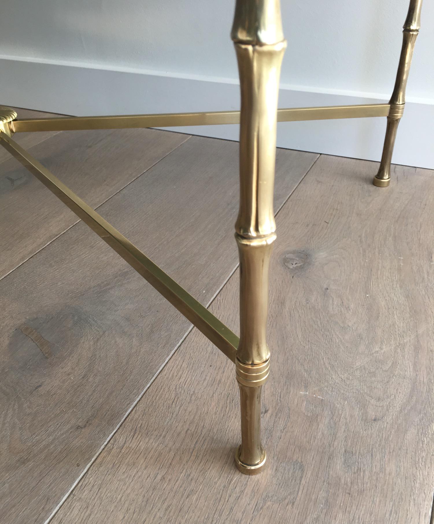 In the Style of Maison Bagués, Faux-Bamboo Bronze and Brass Coffee Table 14