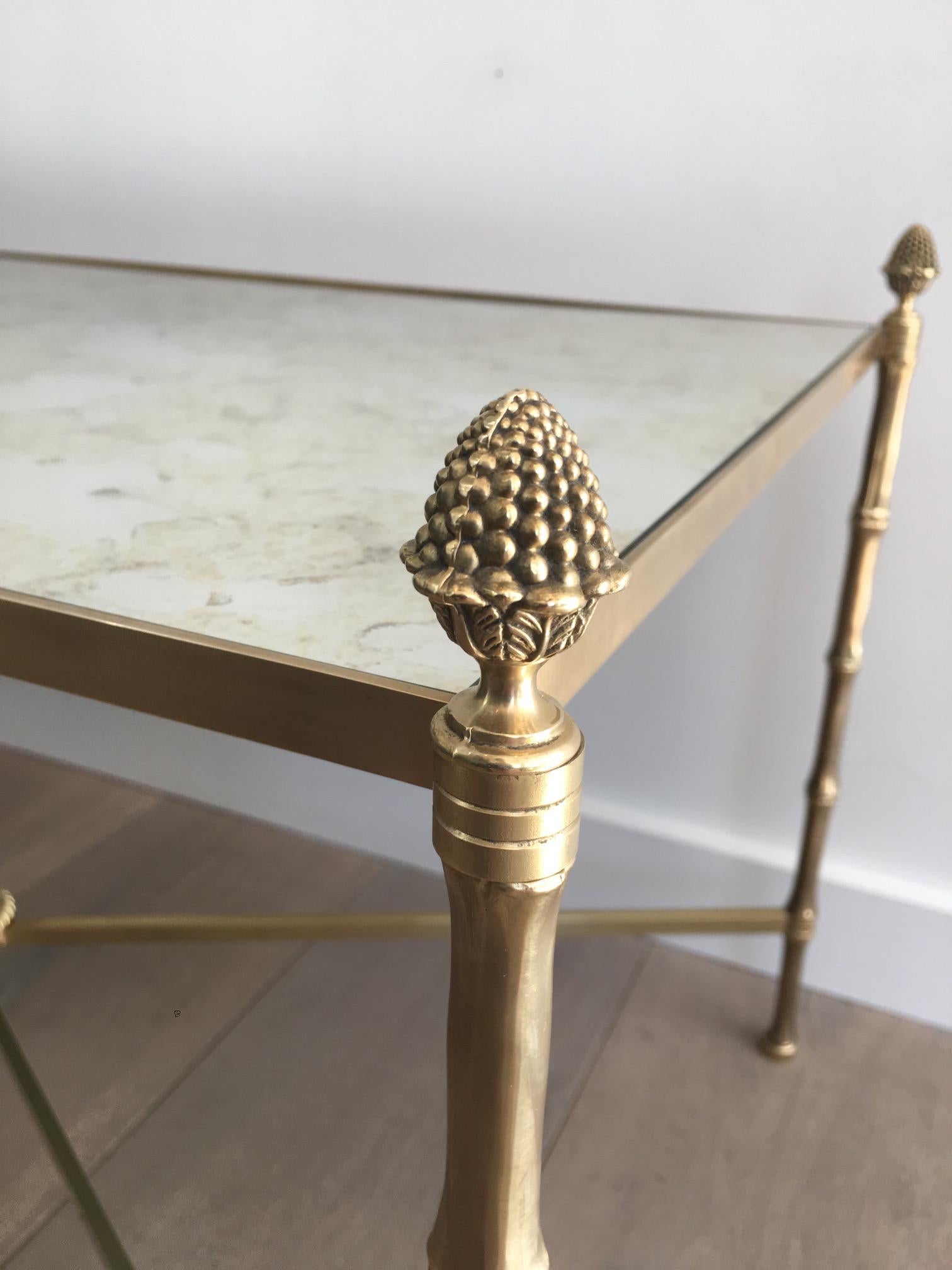 In the Style of Maison Bagués, Faux-Bamboo Bronze and Brass Coffee Table 1