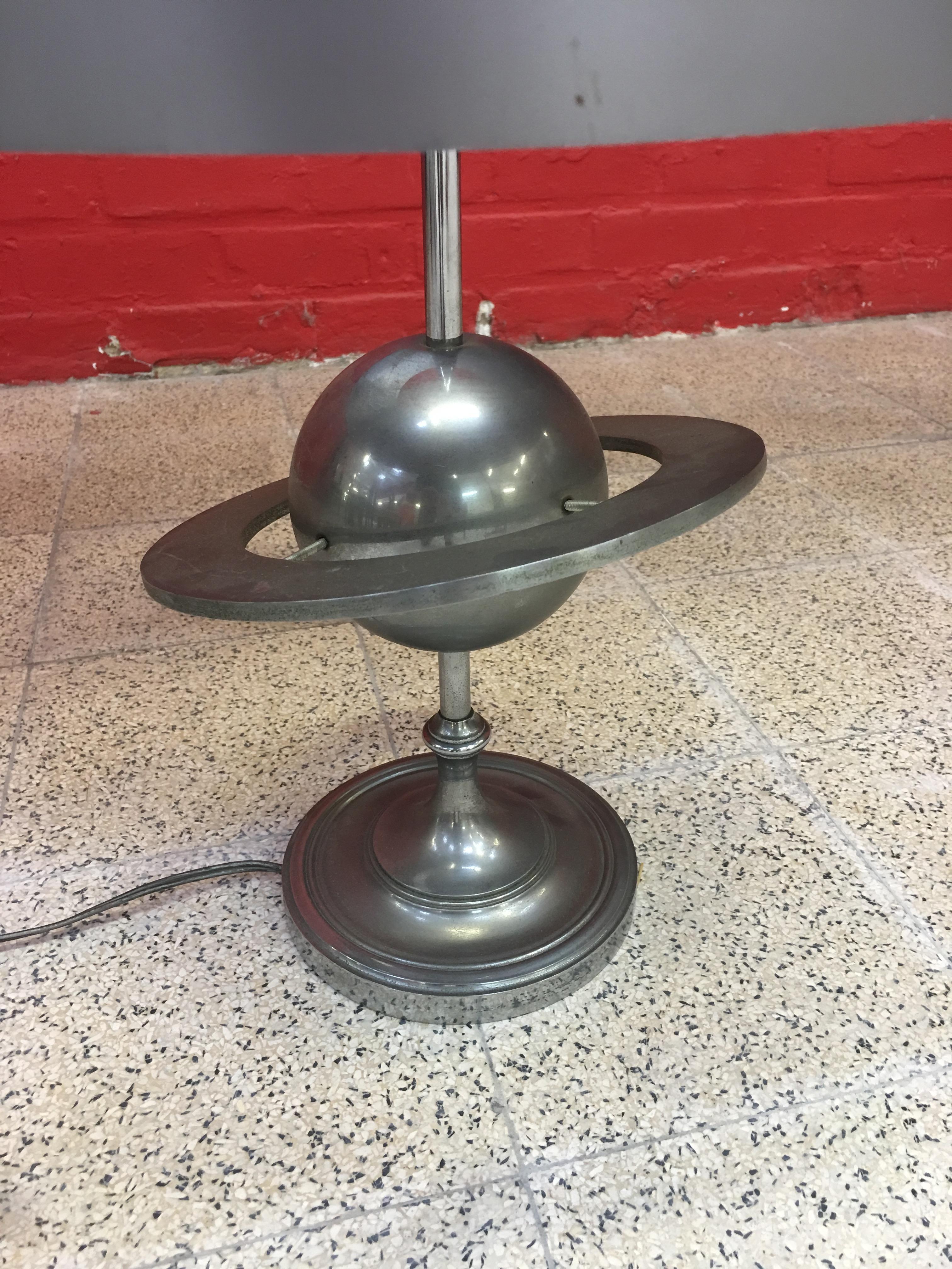 In the Style of Maison Charles, High 1970 Table Lamp in Polish Metal and Metal In Good Condition For Sale In Saint-Ouen, FR