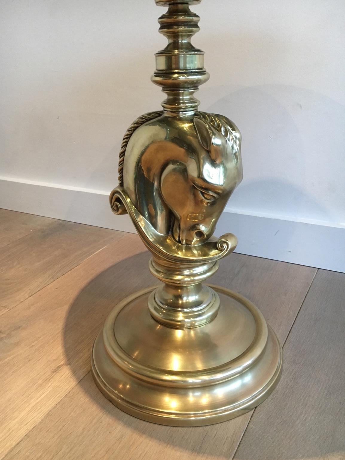 In the style of Maison Charles, Horsehead Round Brass Occasional Table, French In Good Condition In Marcq-en-Barœul, Hauts-de-France