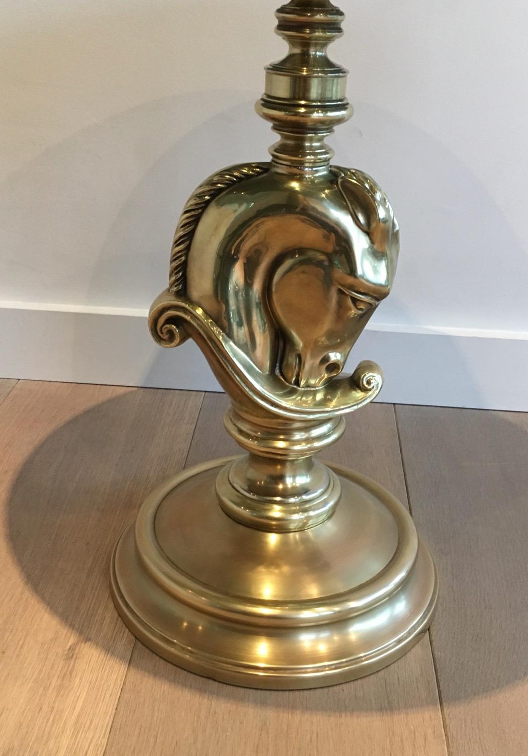 Mid-20th Century In the style of Maison Charles, Horsehead Round Brass Occasional Table, French