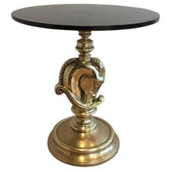 In the style of Maison Charles, Horsehead Round Brass Occasional Table, French