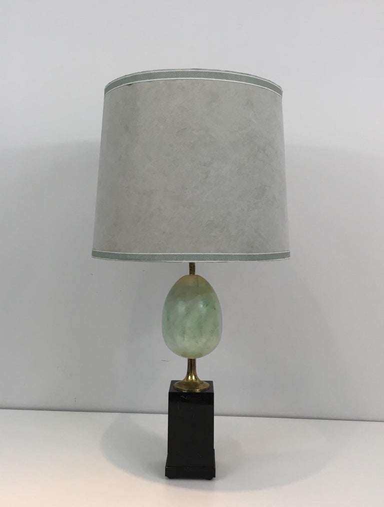 In the Style of Maison Charles, Painted Ostrich Egg Table Lamp For Sale 8