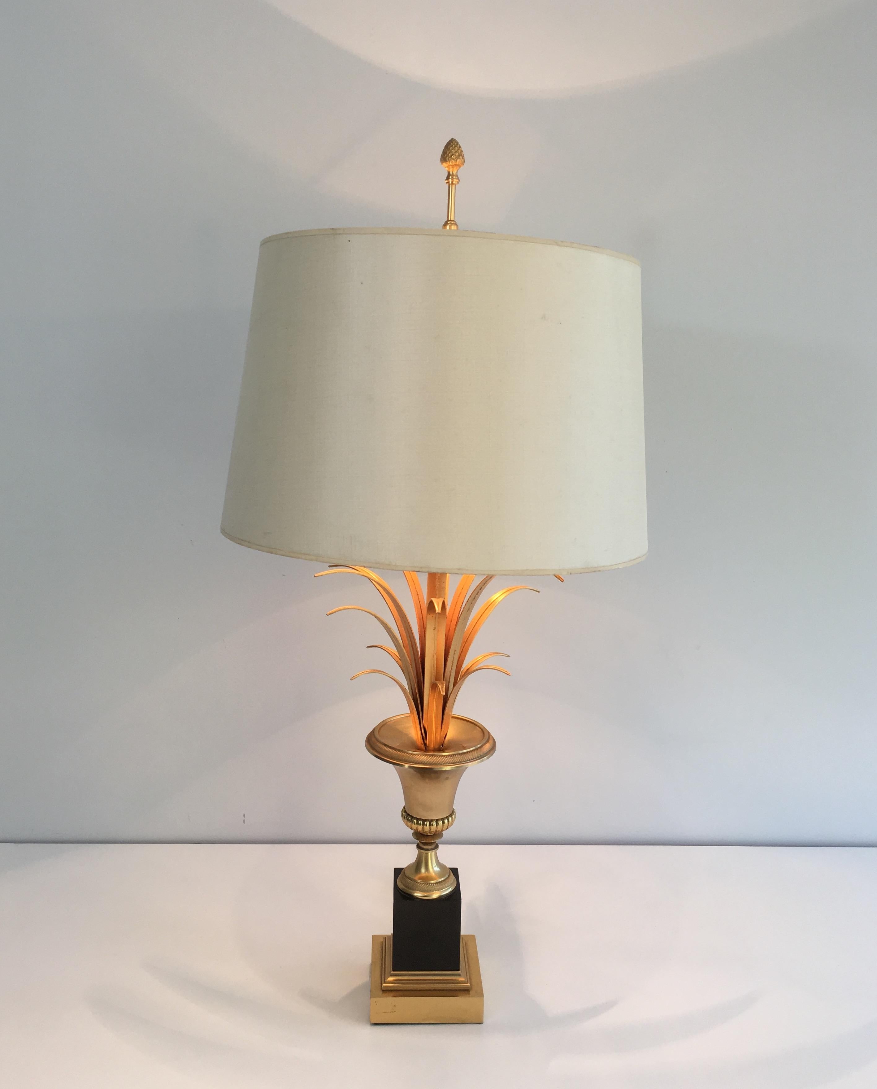 In the Style of Maison Charles, Pair of Black and Gold Palm Tree Table Lamps 6