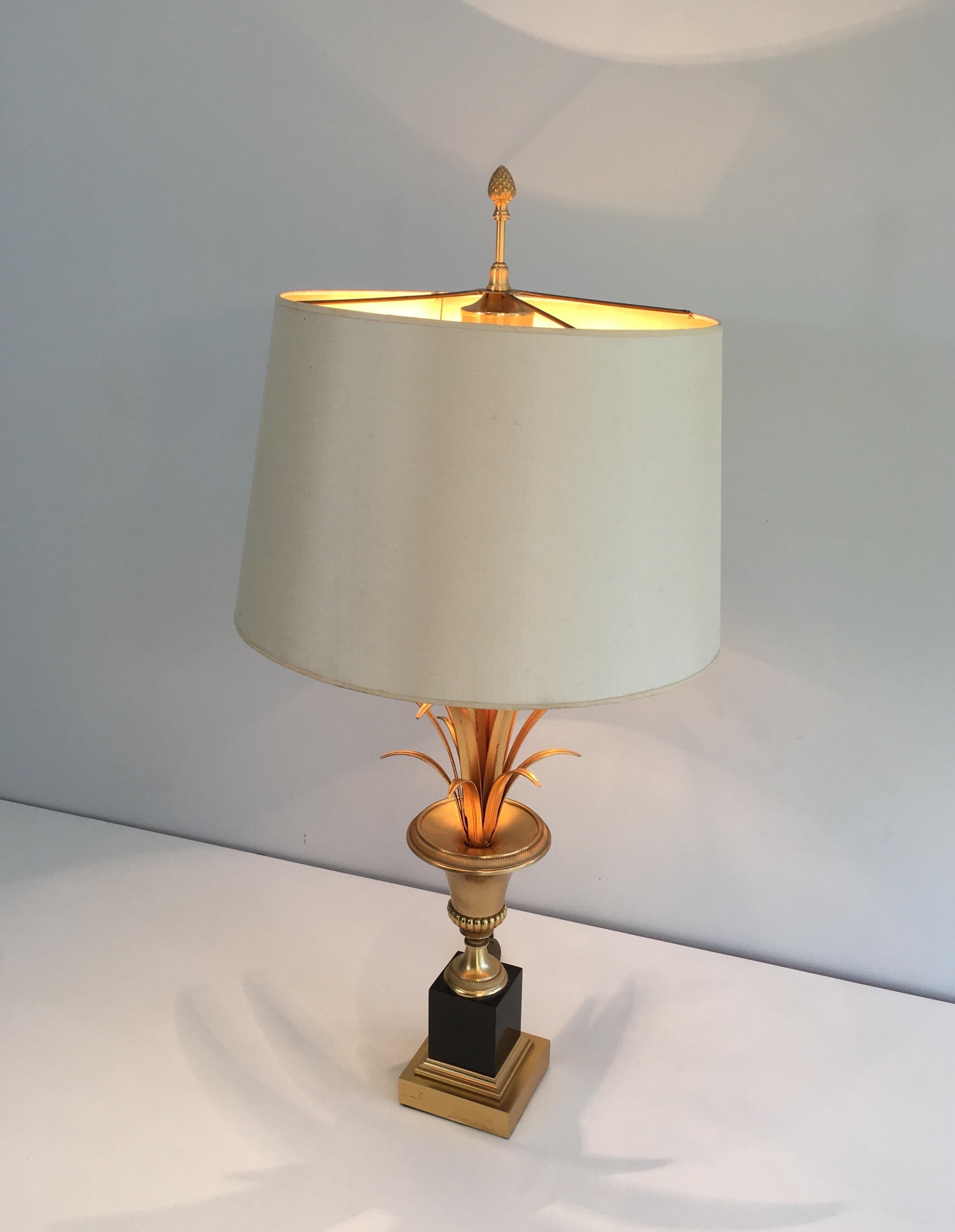 In the Style of Maison Charles, Pair of Black and Gold Palm Tree Table Lamps 9