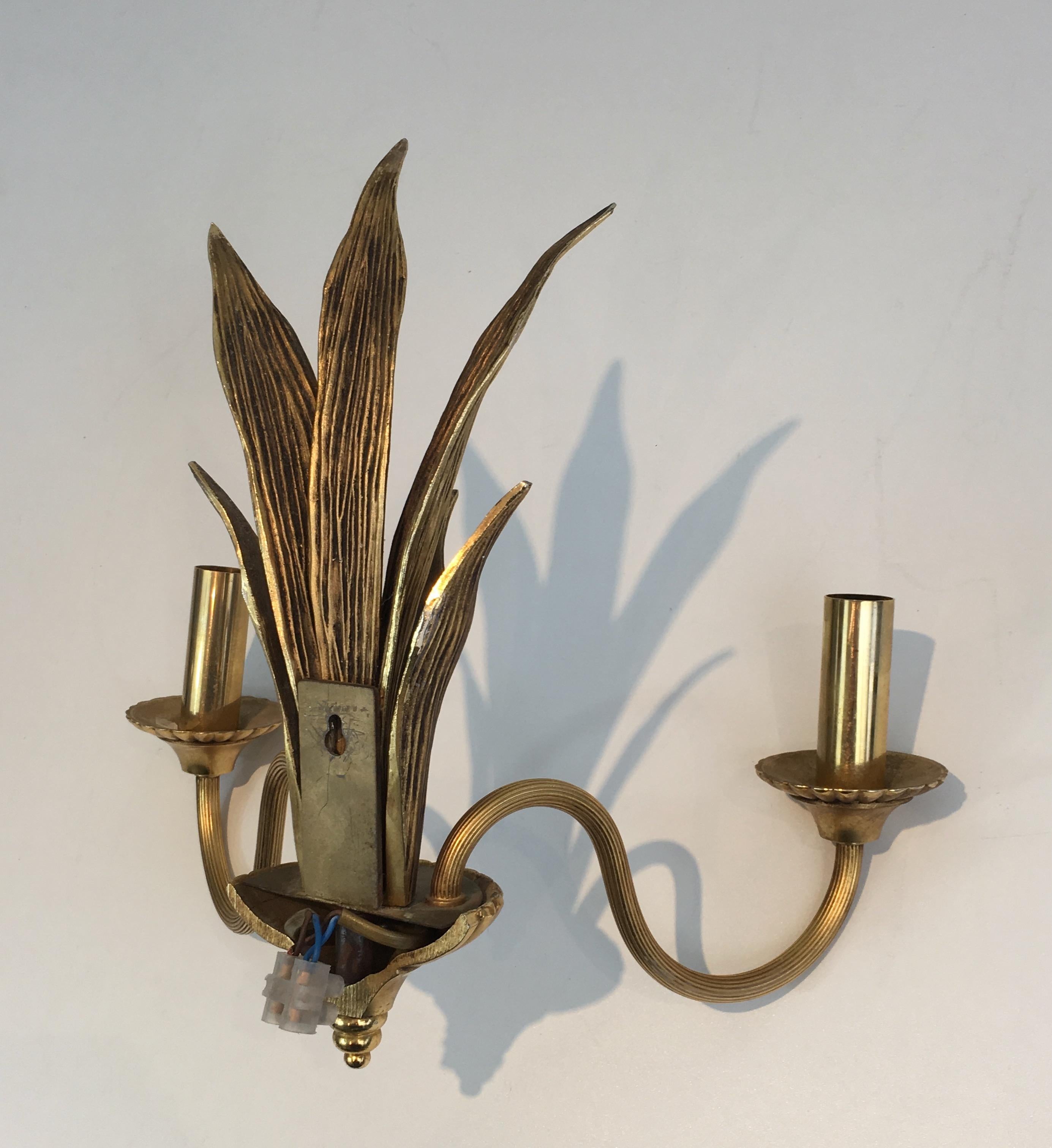 Pair of Bronze and Brass Palm Tree in the Style of Maison Charles For Sale 6