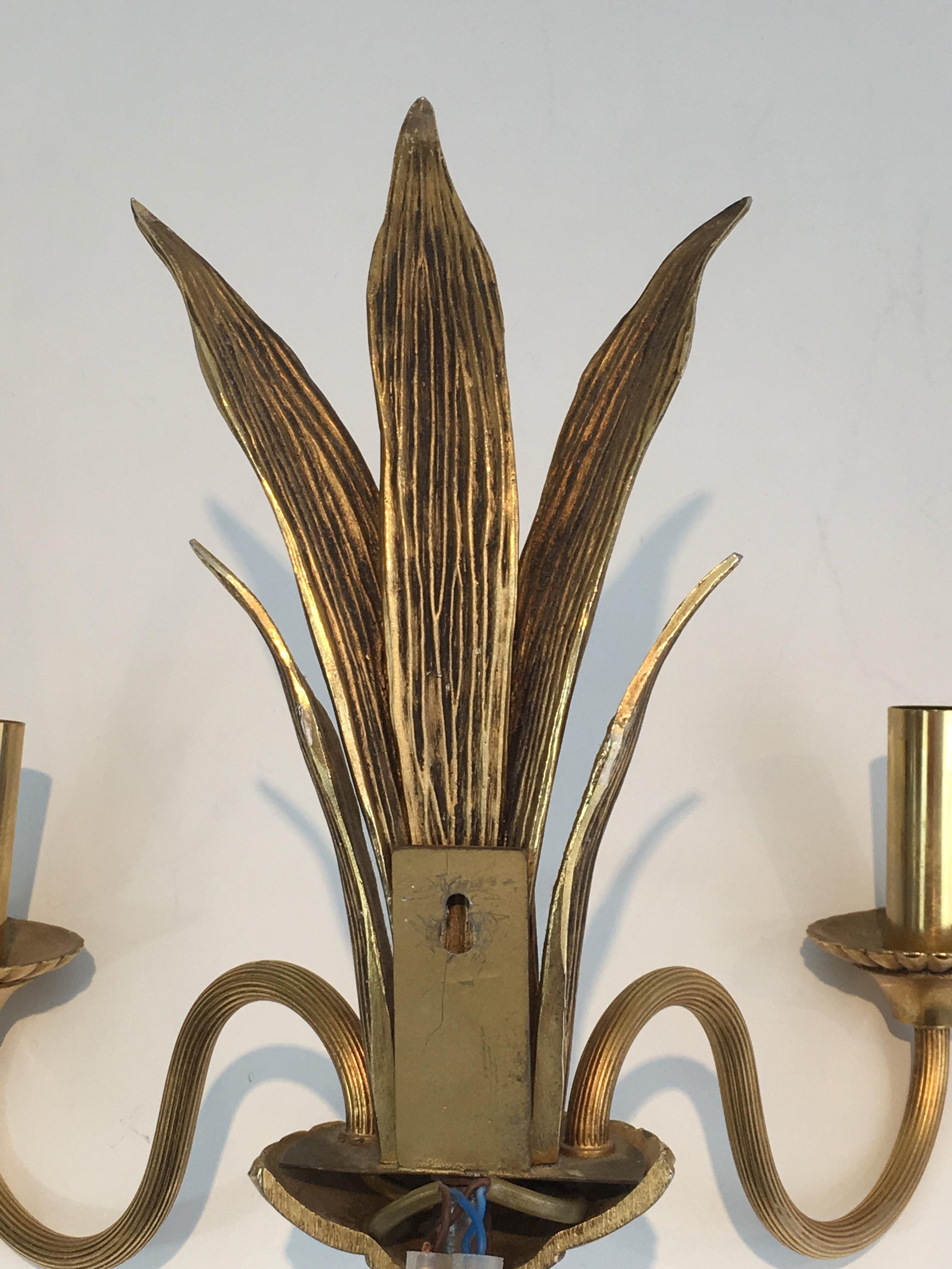 Pair of Bronze and Brass Palm Tree in the Style of Maison Charles For Sale 7