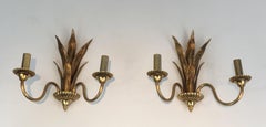 Pair of Bronze and Brass Palm Tree in the Style of Maison Charles