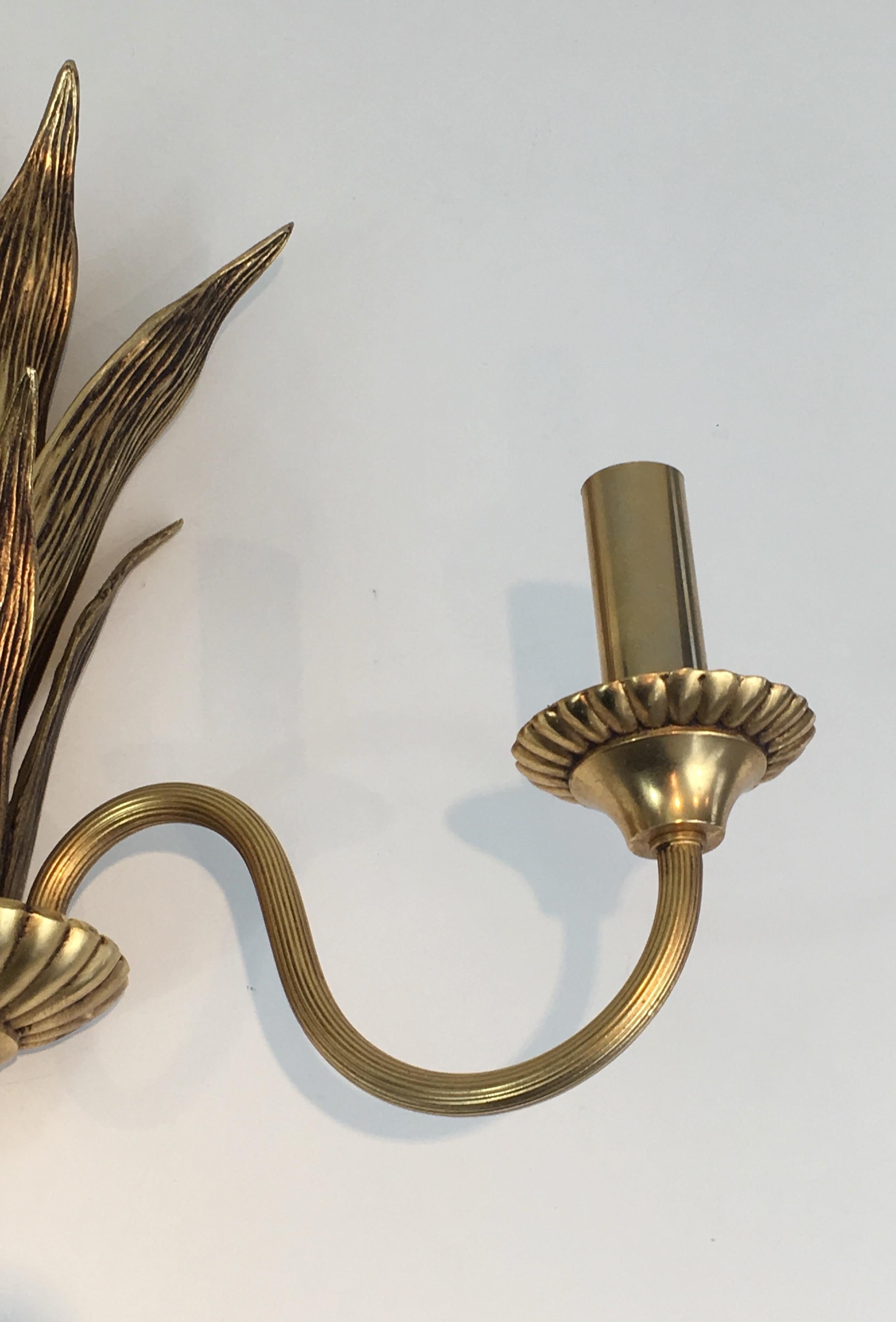 Pair of Bronze and Brass Palm Tree in the Style of Maison Charles For Sale 3
