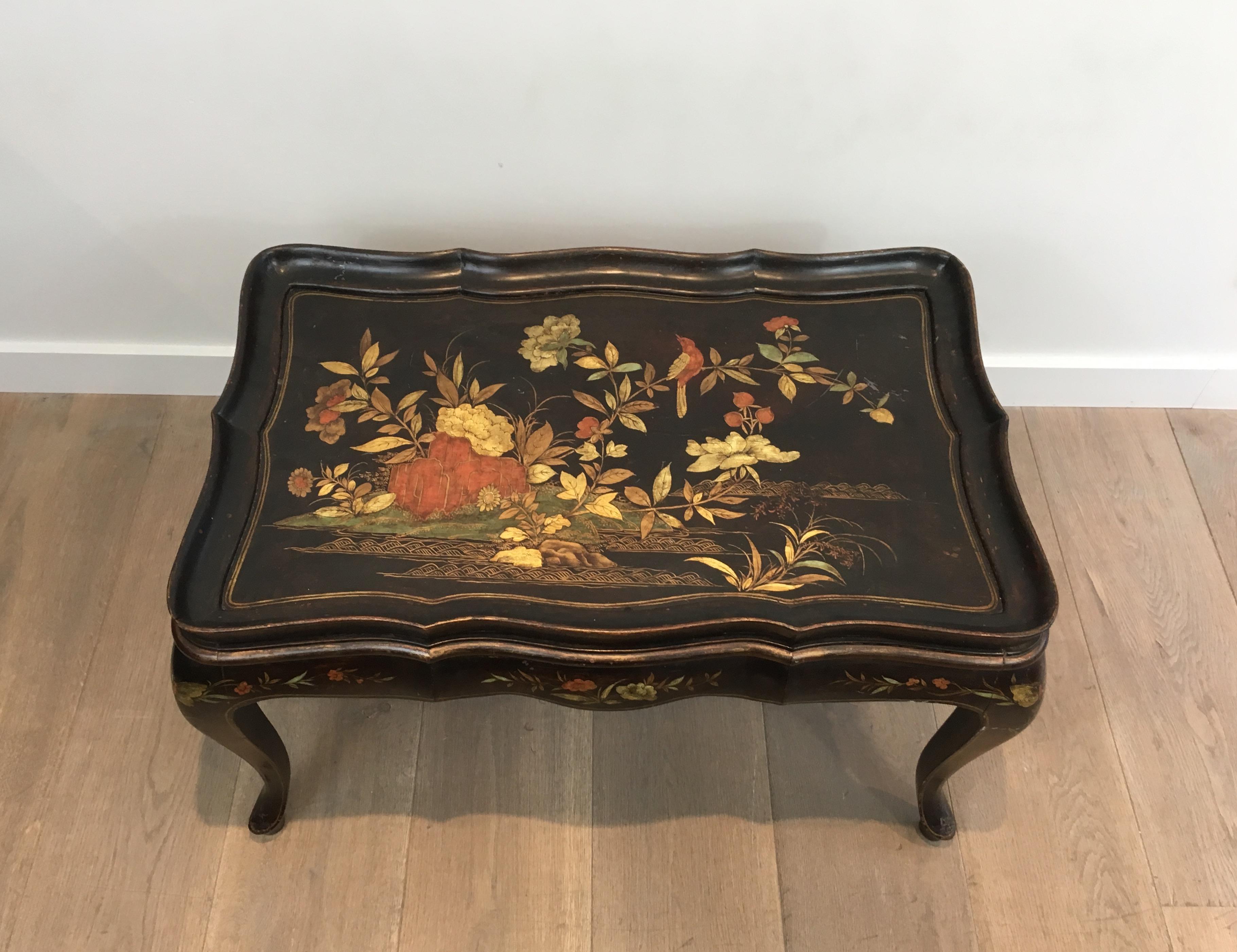 French In the Style of Maison Hirch, Neoclassical Style Lacquered Coffee Table