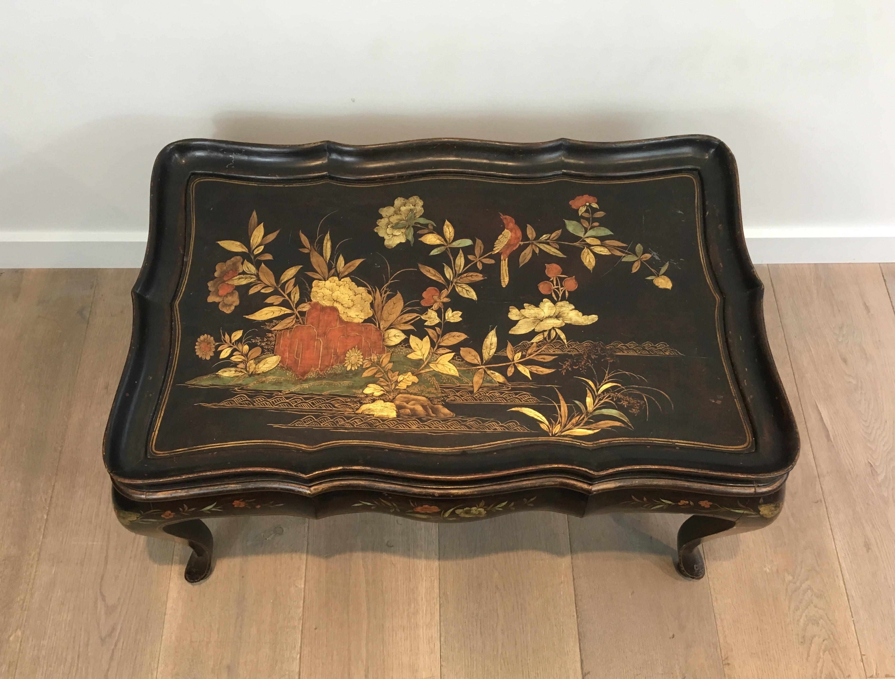 Mid-20th Century In the Style of Maison Hirch, Neoclassical Style Lacquered Coffee Table