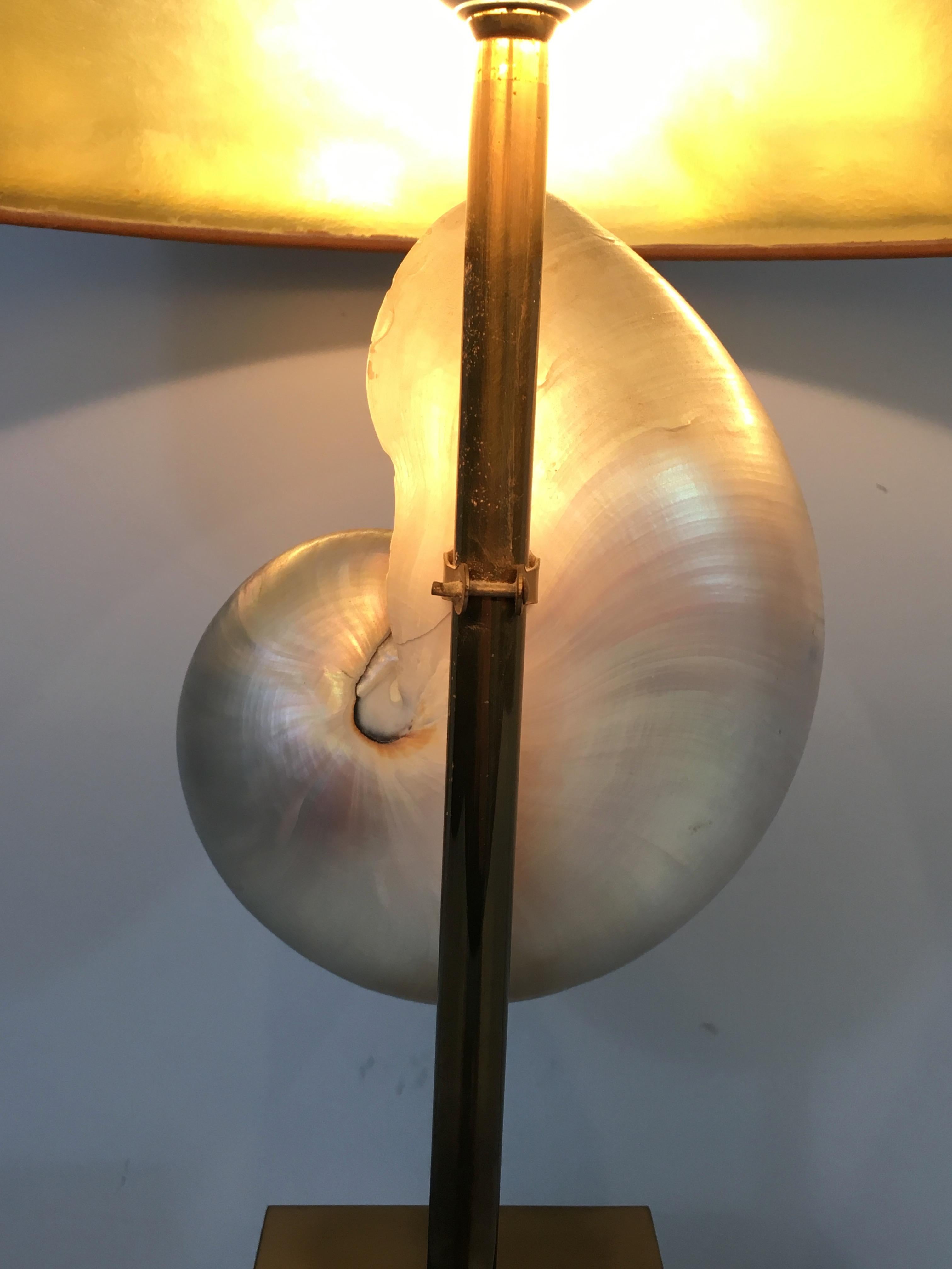 In the Style of Maison Jansen, Nautilus Shell Mounted into a Lamp 8