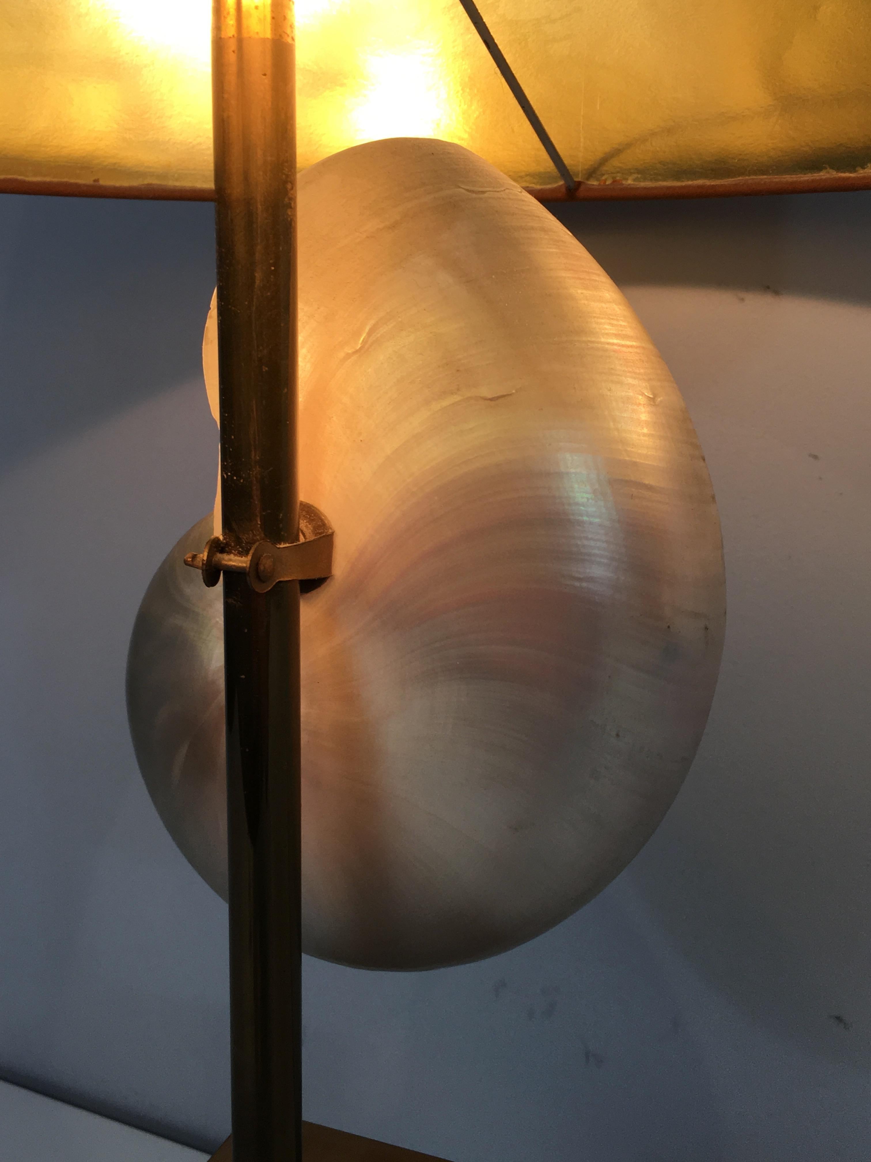 In the Style of Maison Jansen, Nautilus Shell Mounted into a Lamp 9