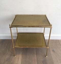 In the Style of Maison Jansen, Neoclassical Brass Side Table