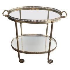 In the Style of Maison Jansen. Neoclassical Style Brass Bar Cart