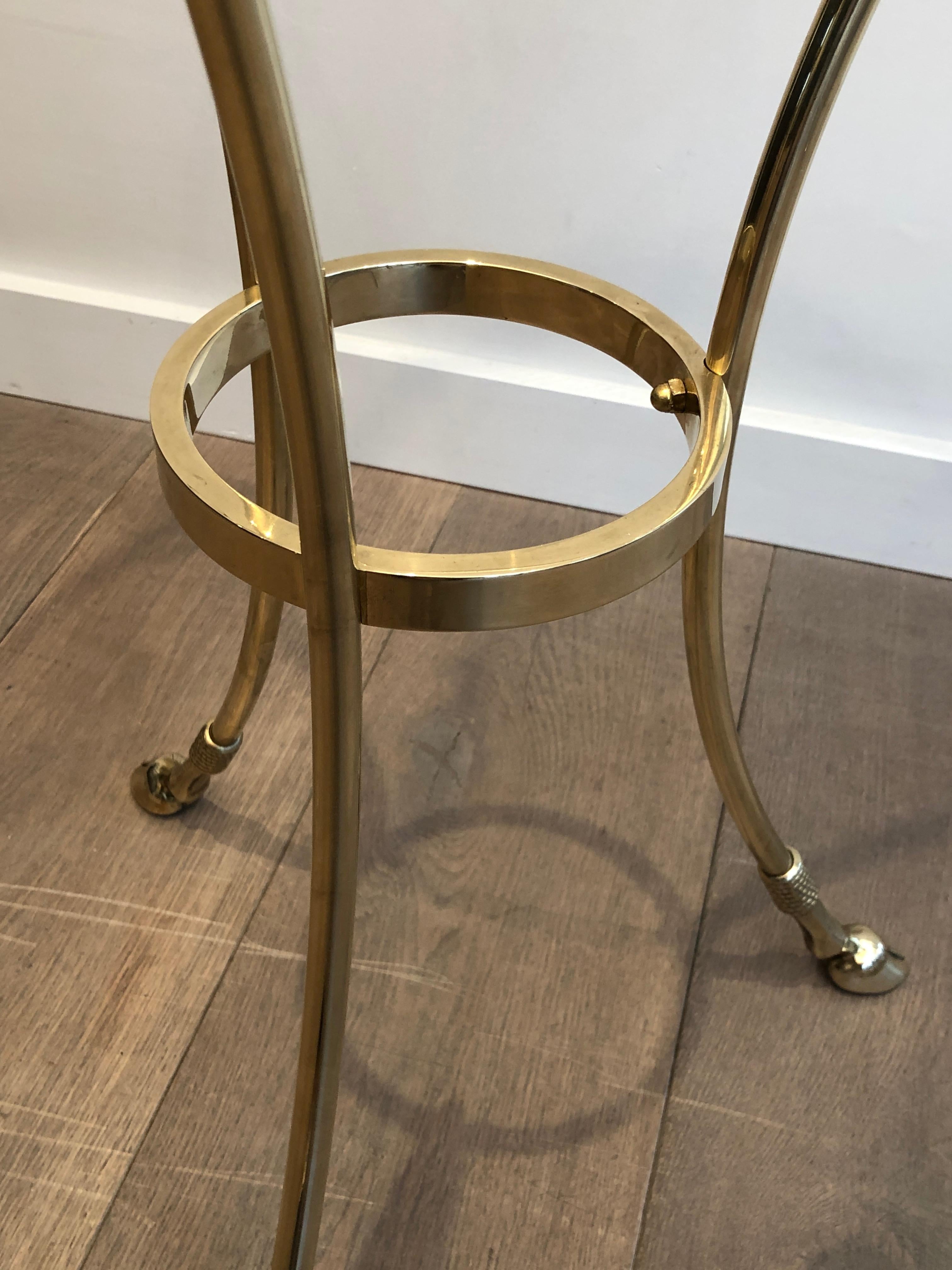 In the Style of Maison Jansen Neoclassical Style Brass Gueridon with Round Glass 6