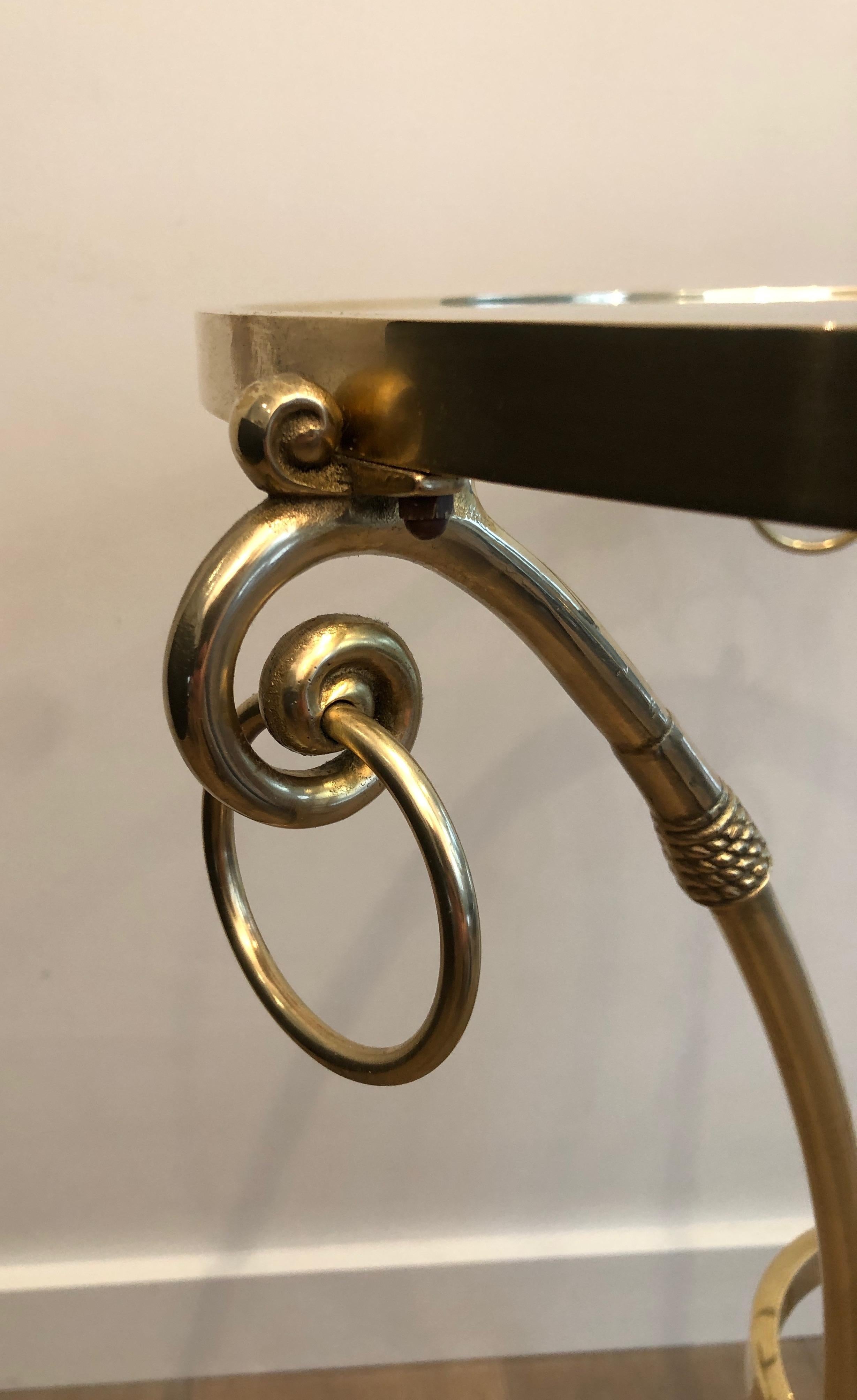 In the Style of Maison Jansen Neoclassical Style Brass Gueridon with Round Glass 11