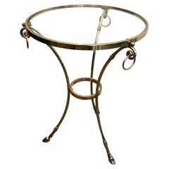 In the Style of Maison Jansen, Neoclassical Style Brass Gueridon with Round Glas
