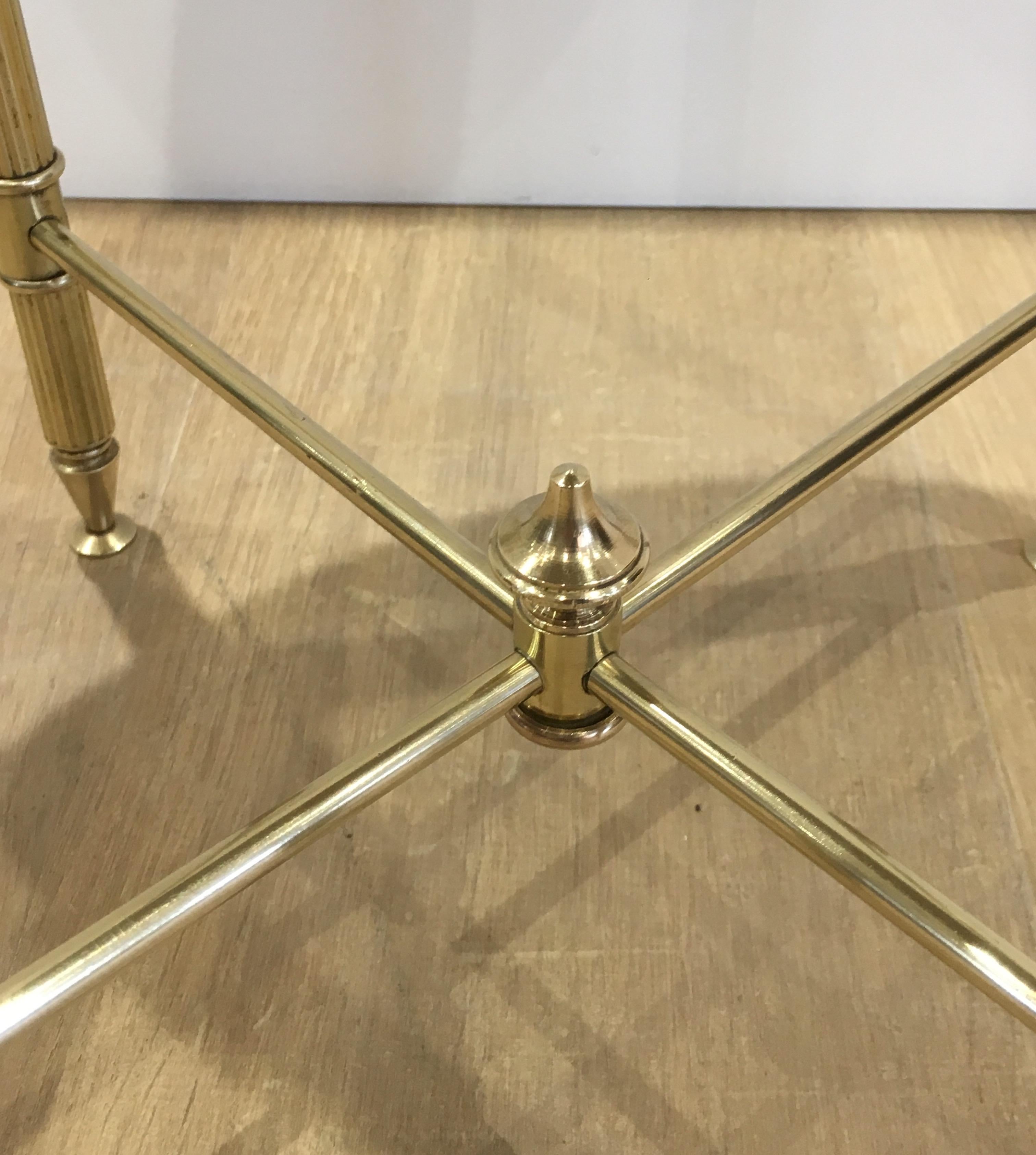 In the Style of Maison Jansen, Neoclassical Style Round Brass Side Table with Or 7