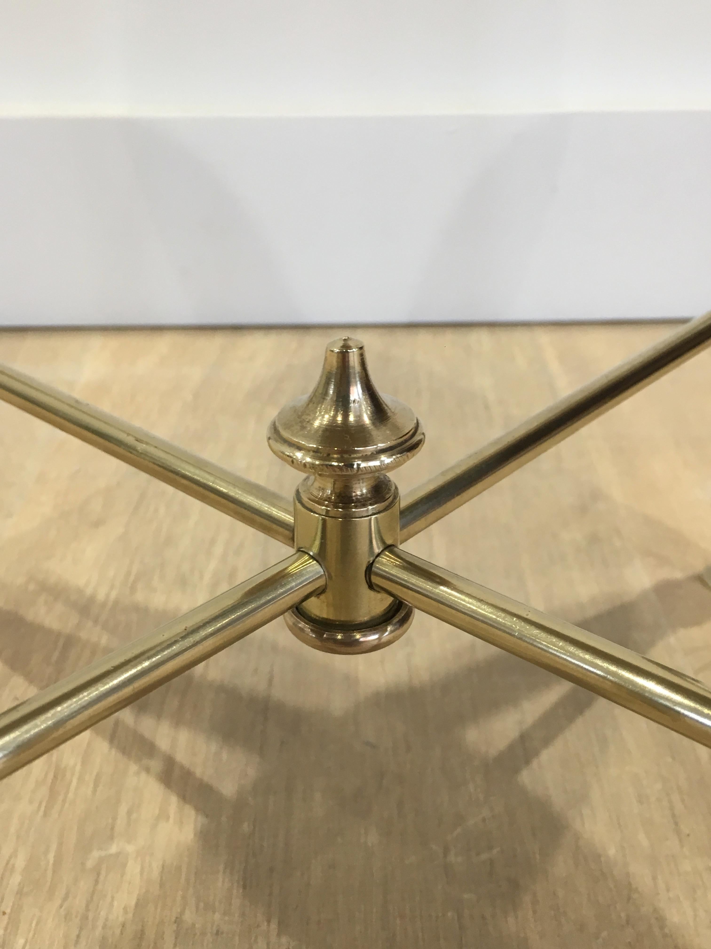 In the Style of Maison Jansen, Neoclassical Style Round Brass Side Table with Or 2