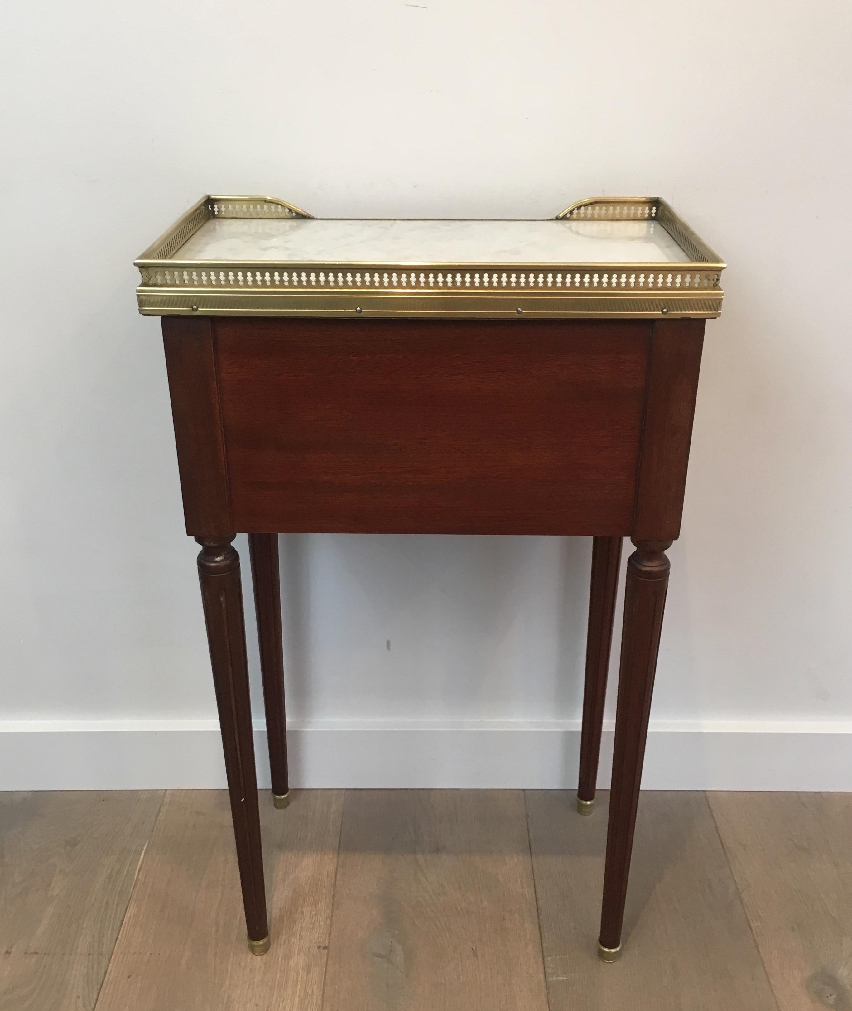 Pair of Mahogany, Brass and Marble Side Tables in the Style of Maison Jansen 6