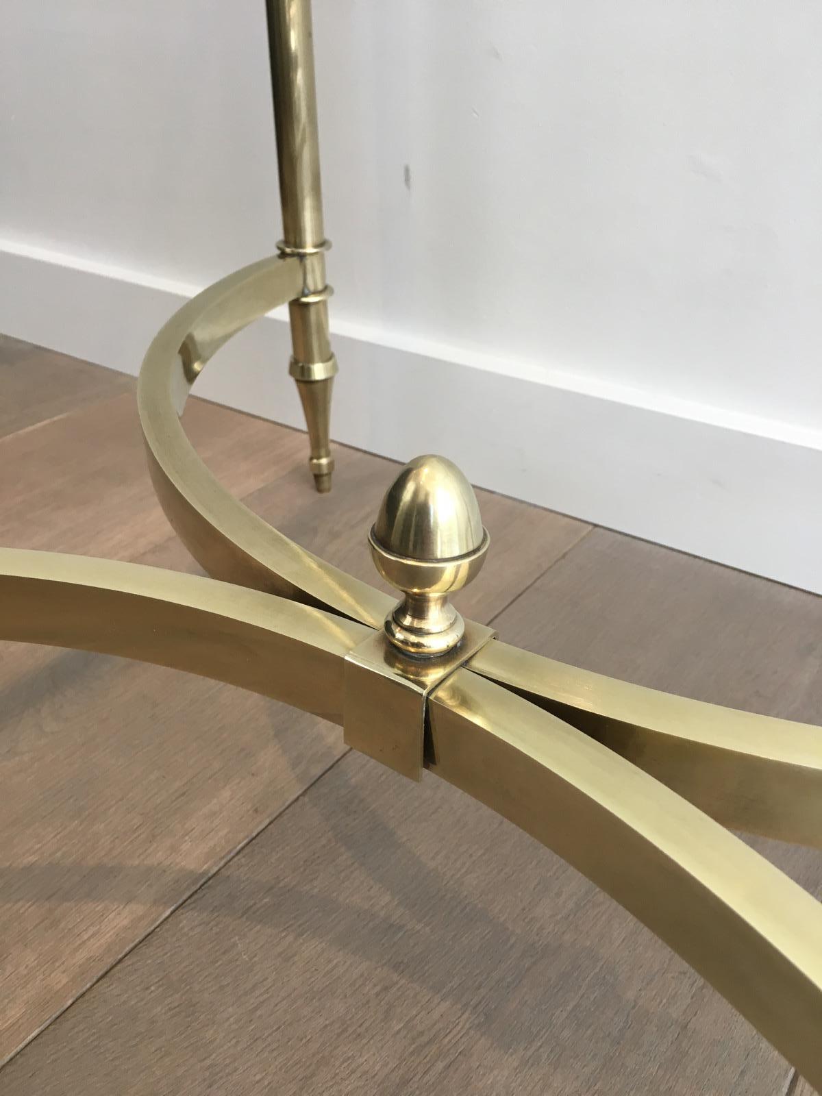 in the Style of Maison Jansen. Rare Large Pair of Neoclassical Brass Side Tables 5