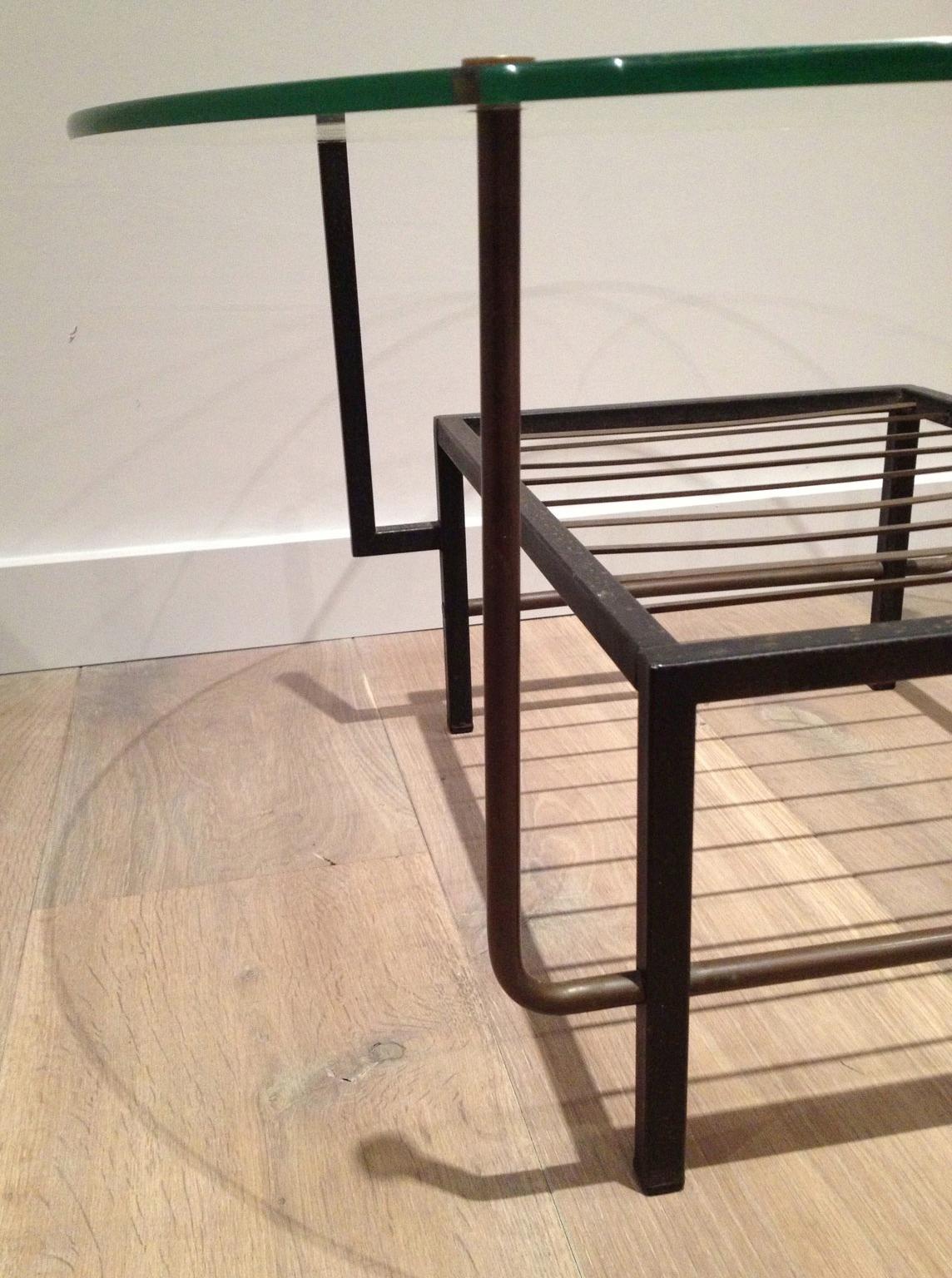 Late 20th Century In the Style of Mathieu Matégot, Black Lacquered Metal and Brass Small Coffee Ta