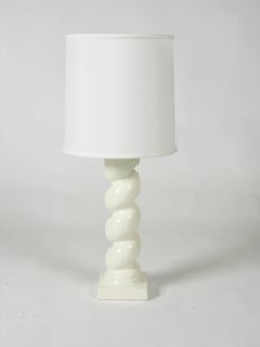 In the style of Michael Taylor Plaster Twisted Column Lamp