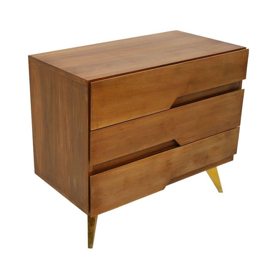 Contemporary in the Style of Mid-Century Modern Solid Wood Pair of Italian Dressers For Sale