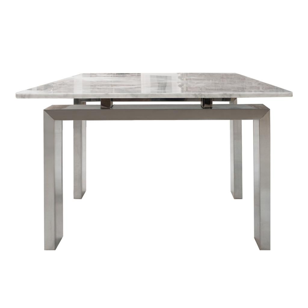 Contemporary In the Style of Midcentury L.A. Studio Marble and Steel French Table