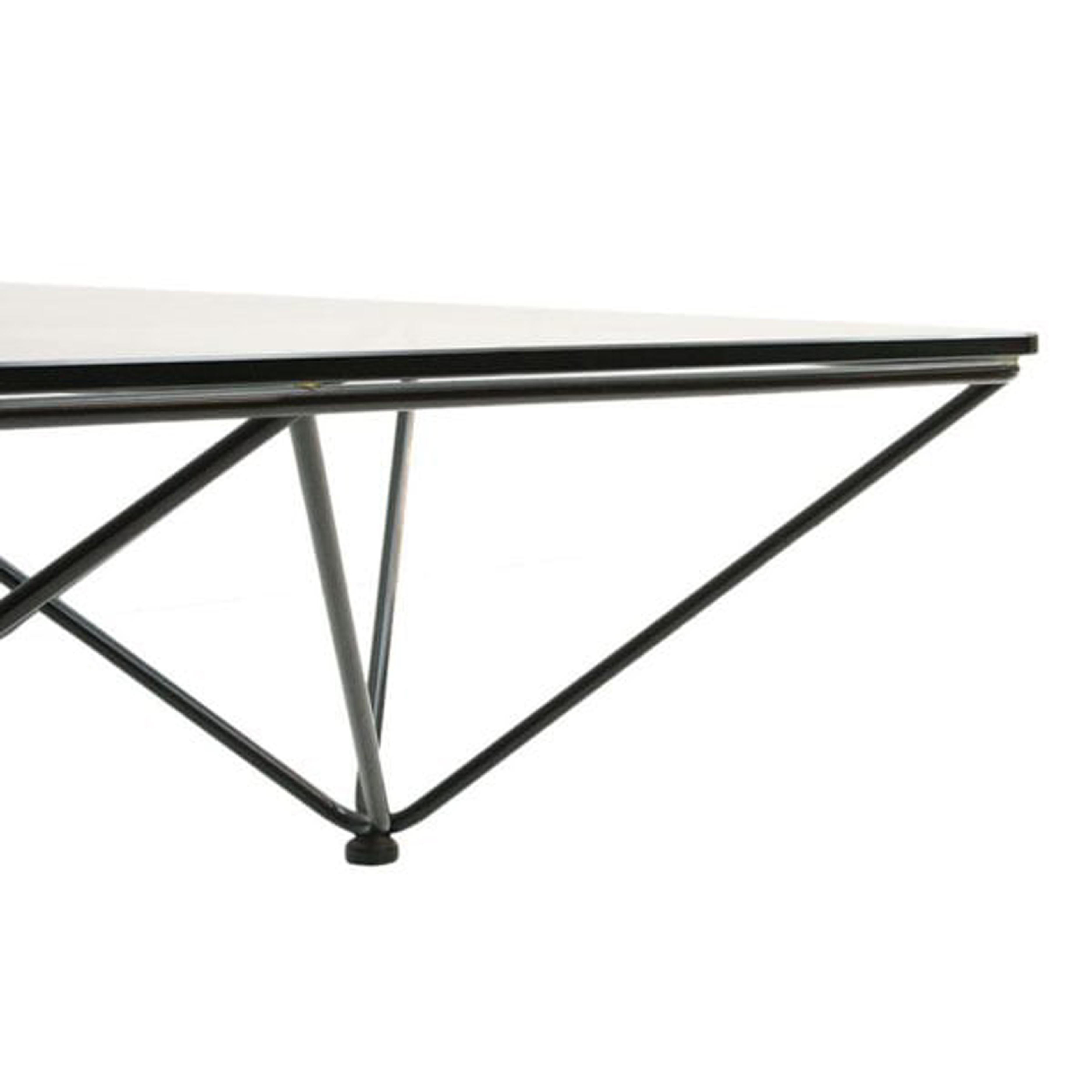 Mid-Century Modern In the Style of Paolo Piva Geometric Metal Base and Glass Top Coffee Table