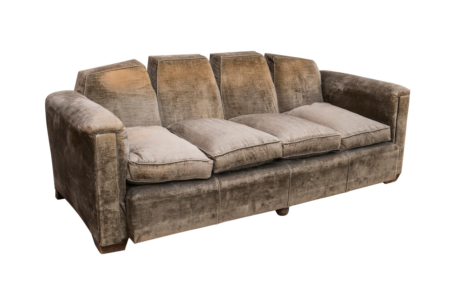 Im Stil von Paul Dupré-Lafon, Großes dreisitziges Sofa, Frankreich, um 1930 (Moderne der Mitte des Jahrhunderts) im Angebot