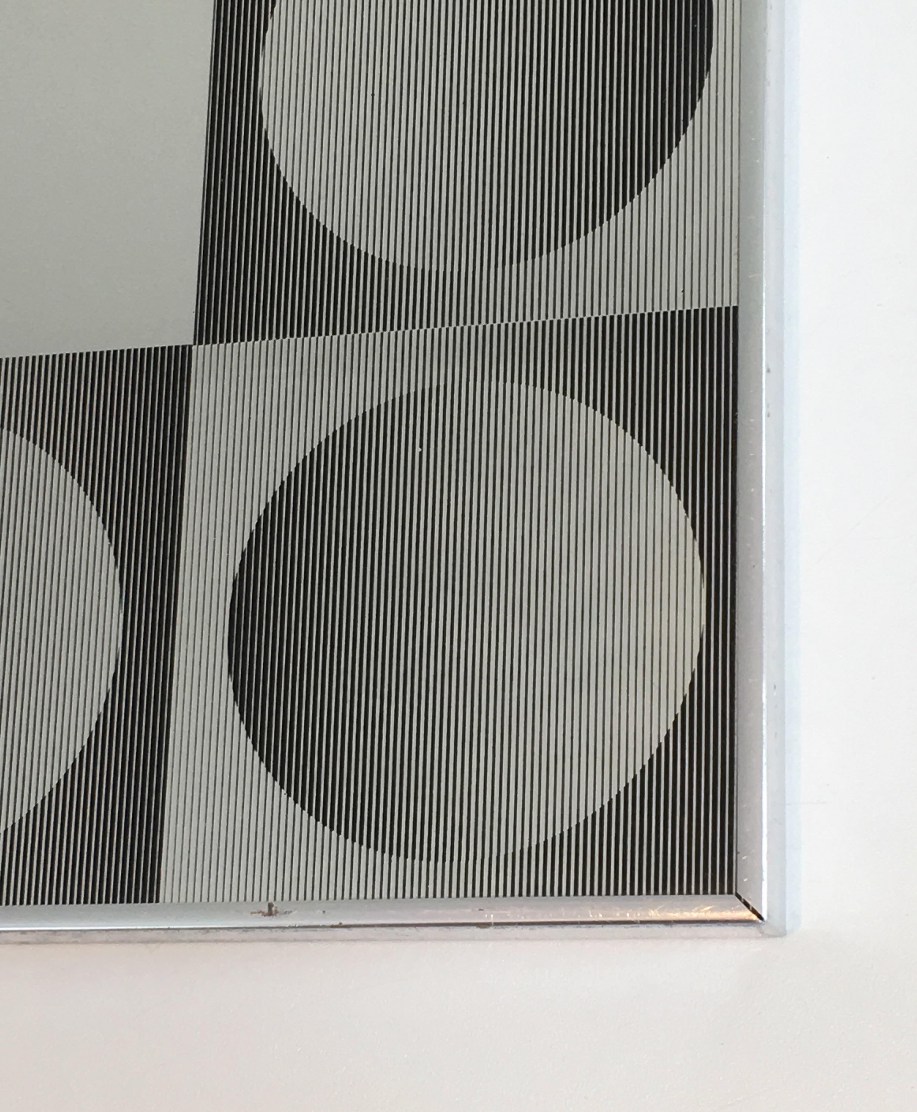 In the Style of Victor Vasarely, Optique Art Mirror For Sale 5