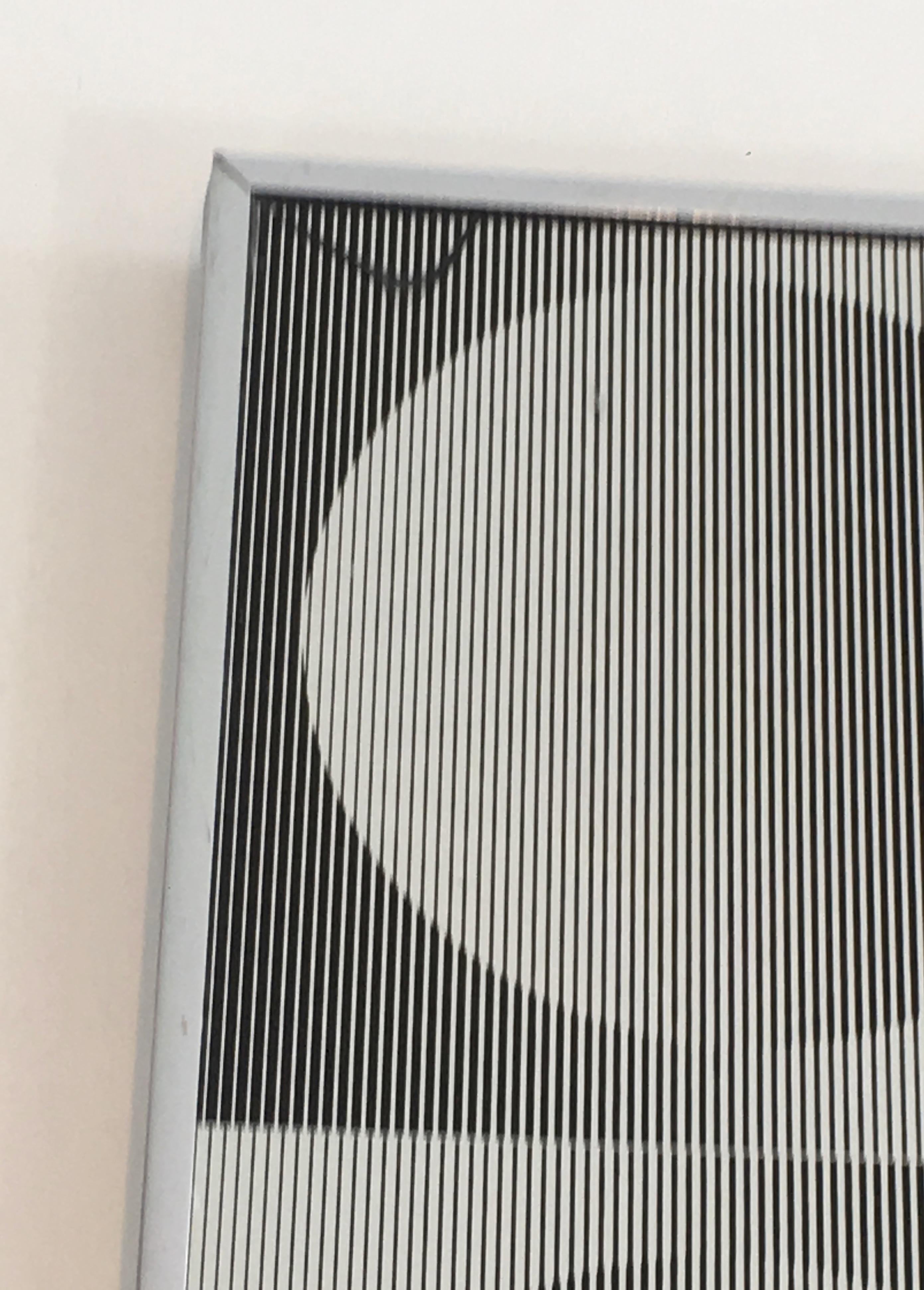 In the Style of Victor Vasarely, Optique Art Mirror For Sale 8