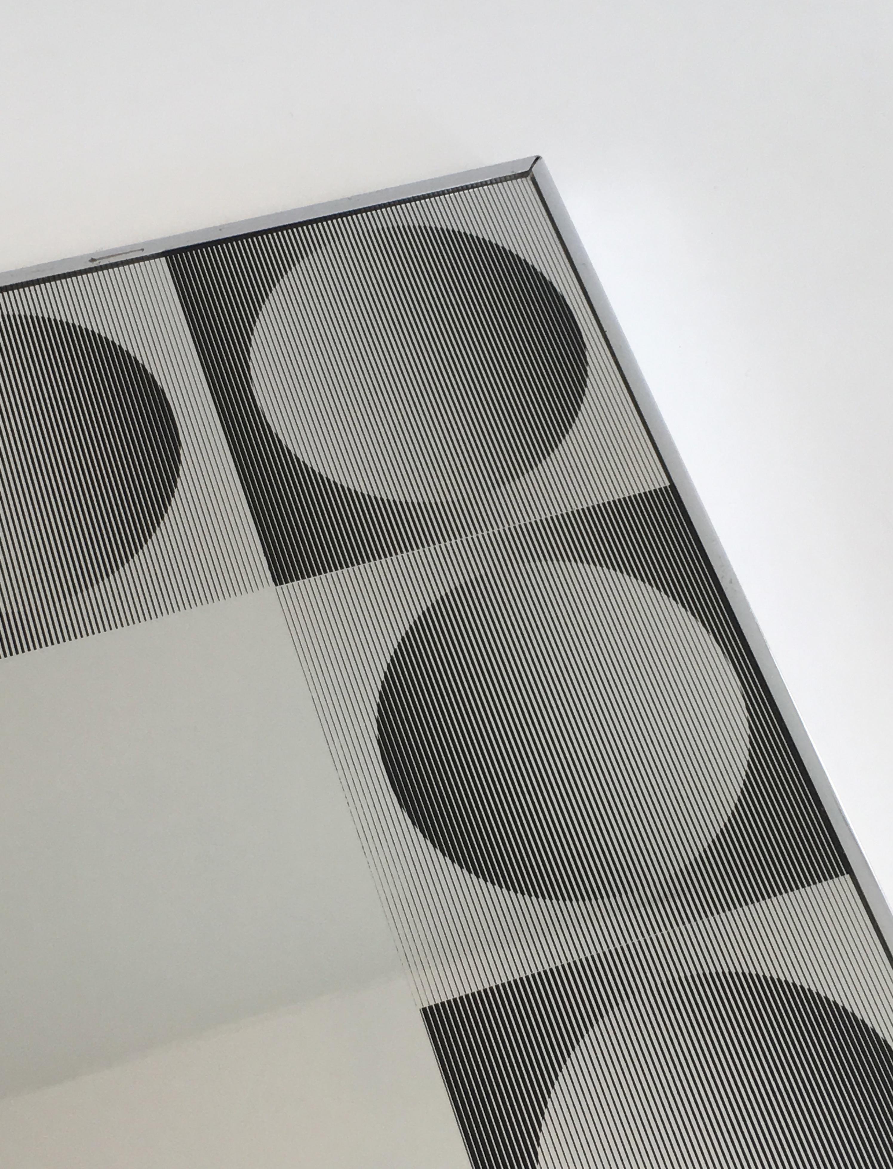 In the Style of Victor Vasarely, Optique Art Mirror For Sale 9
