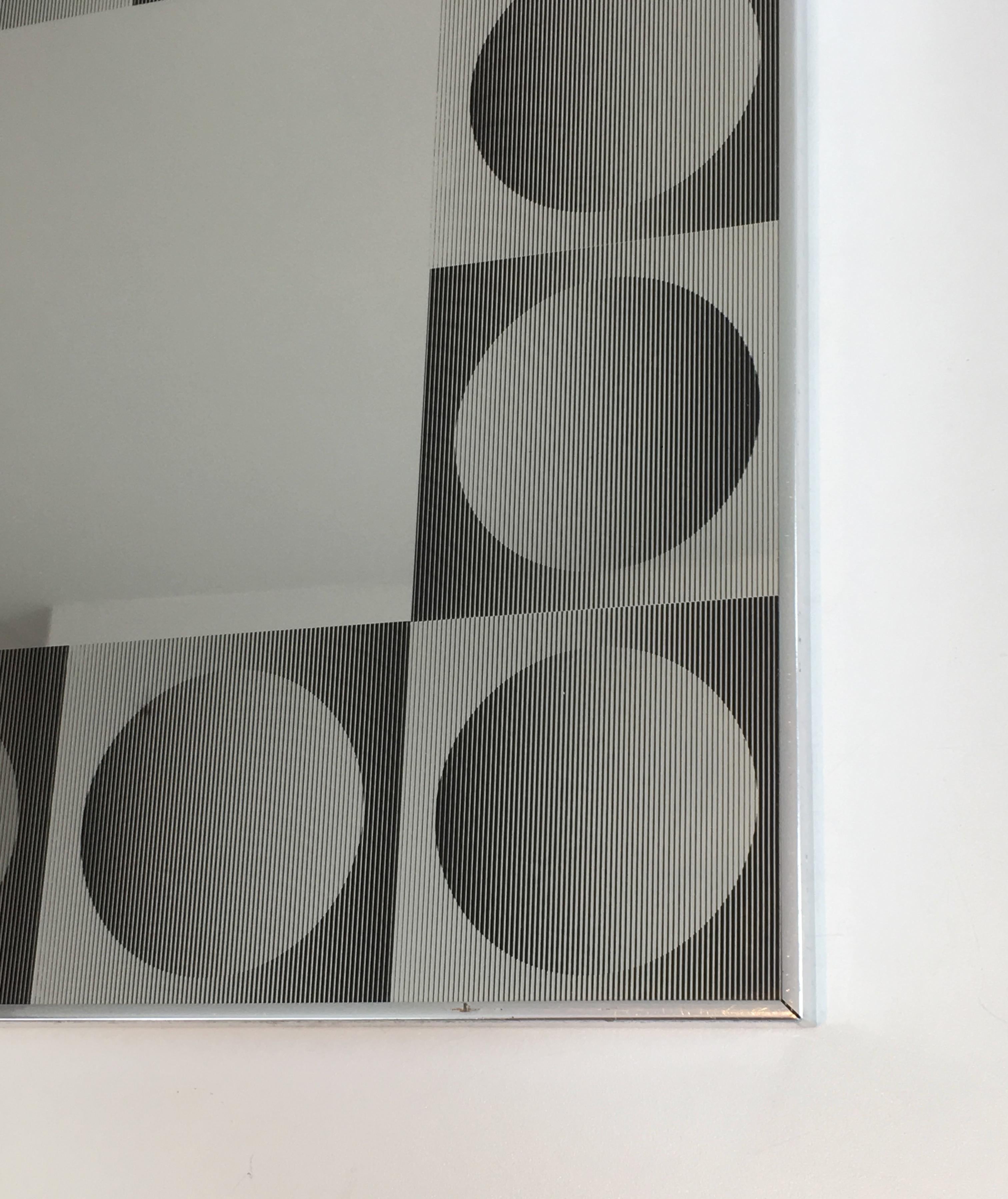 In the Style of Victor Vasarely, Optique Art Mirror For Sale 10